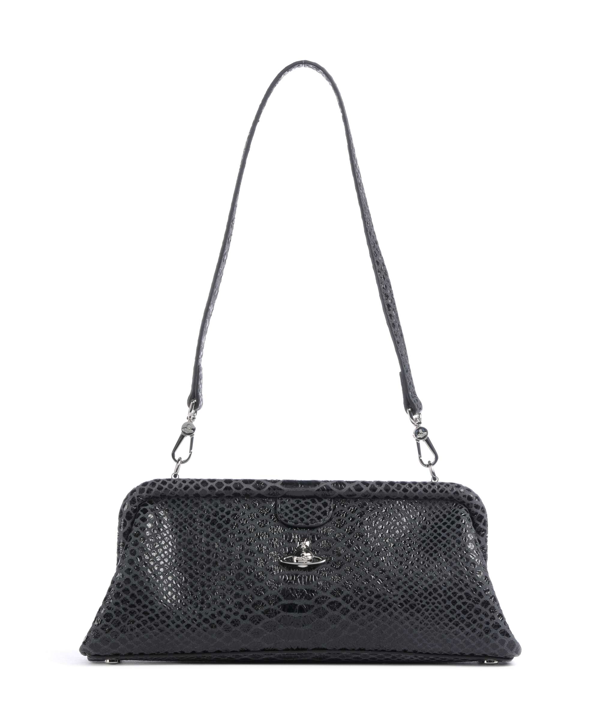 Vivienne Westwood Jane Snake Effect Shoulder bag lamb leather dark