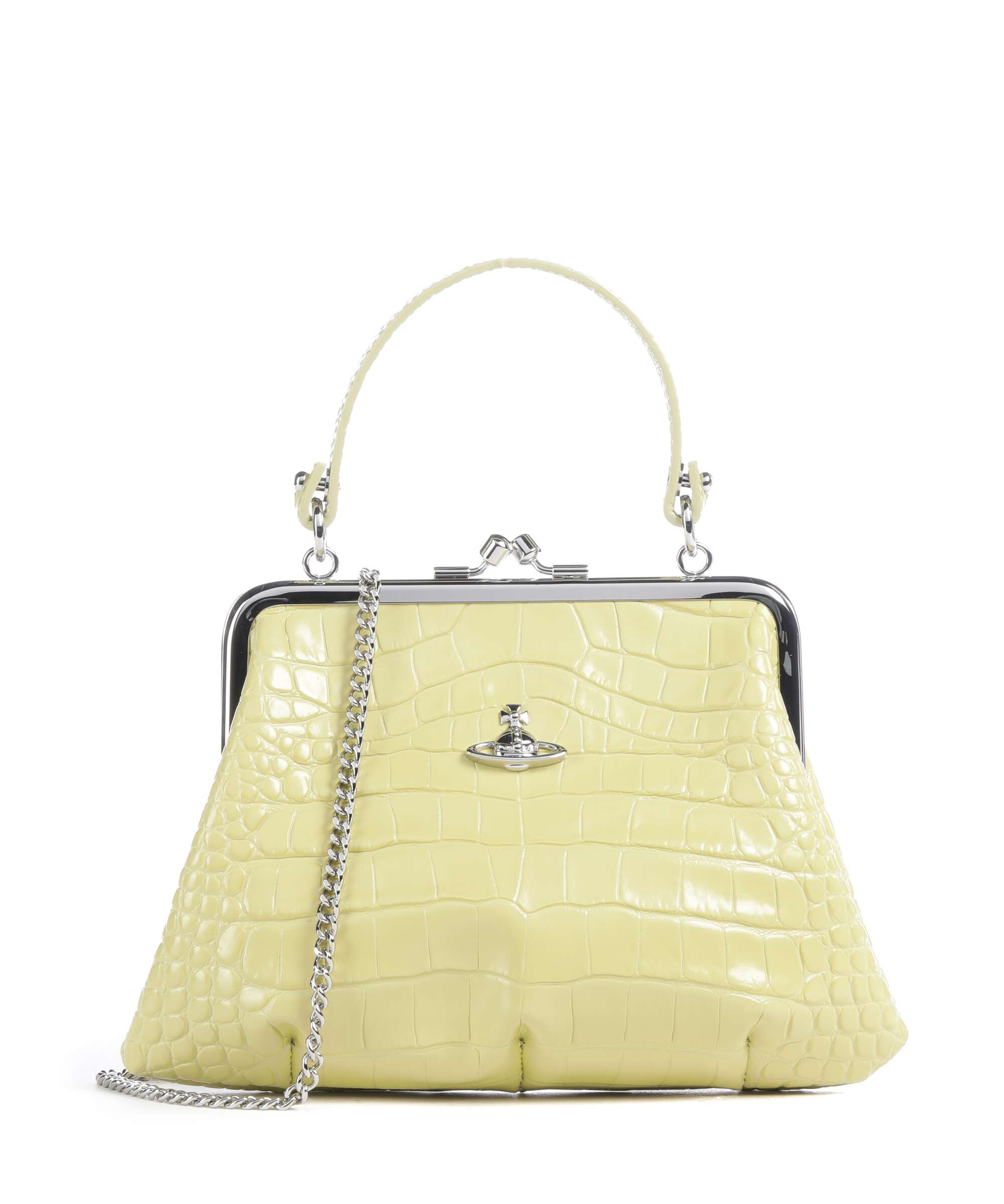 Vivienne Westwood Granny Frame Embossed Croc Handbag embossed