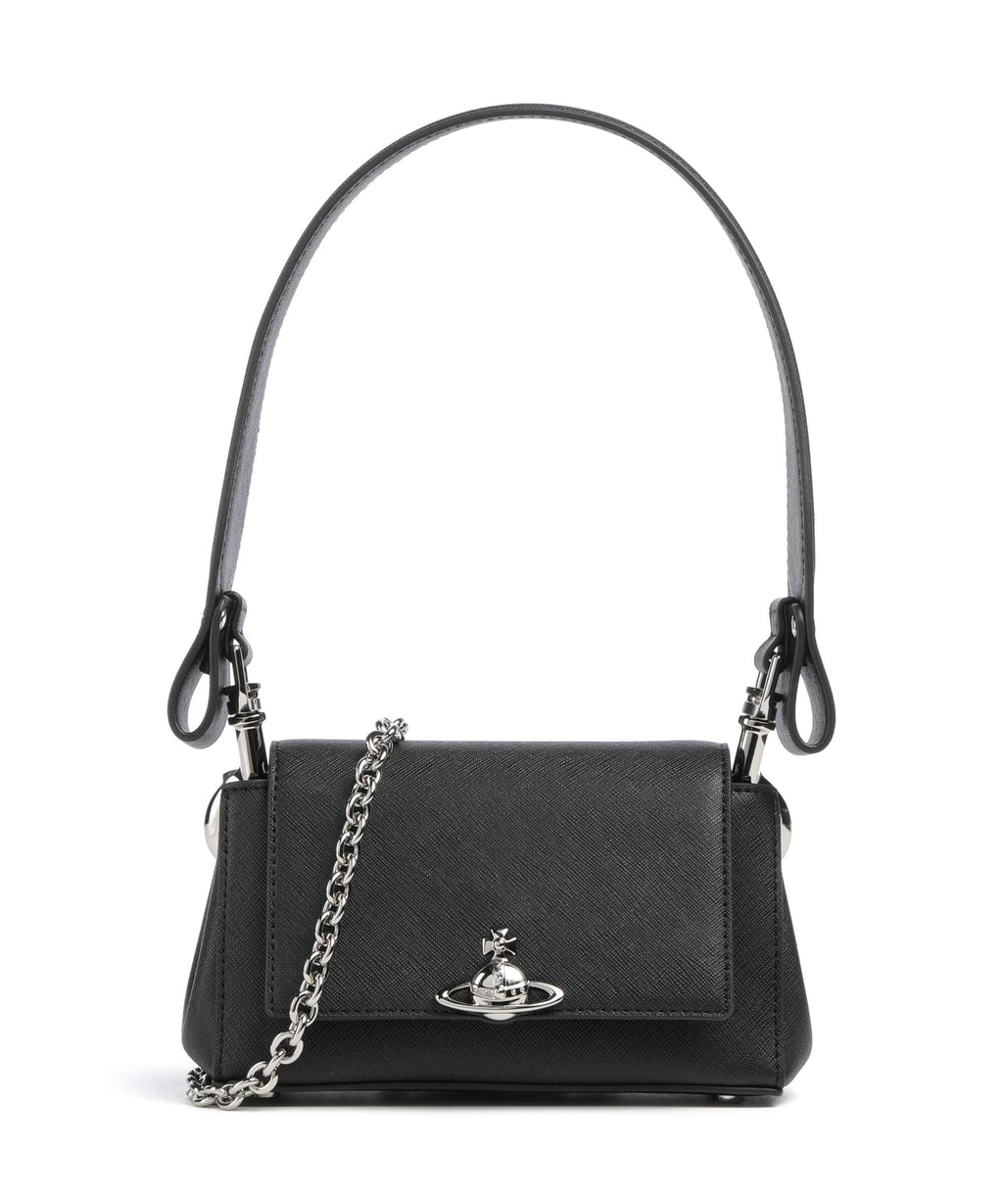 Vivienne Westwood Hazel Saffiano Plain Small Shoulder bag black