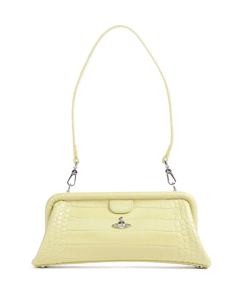 Vivienne Westwood Jane Frame Embossed Croc Shoulder bag lime green