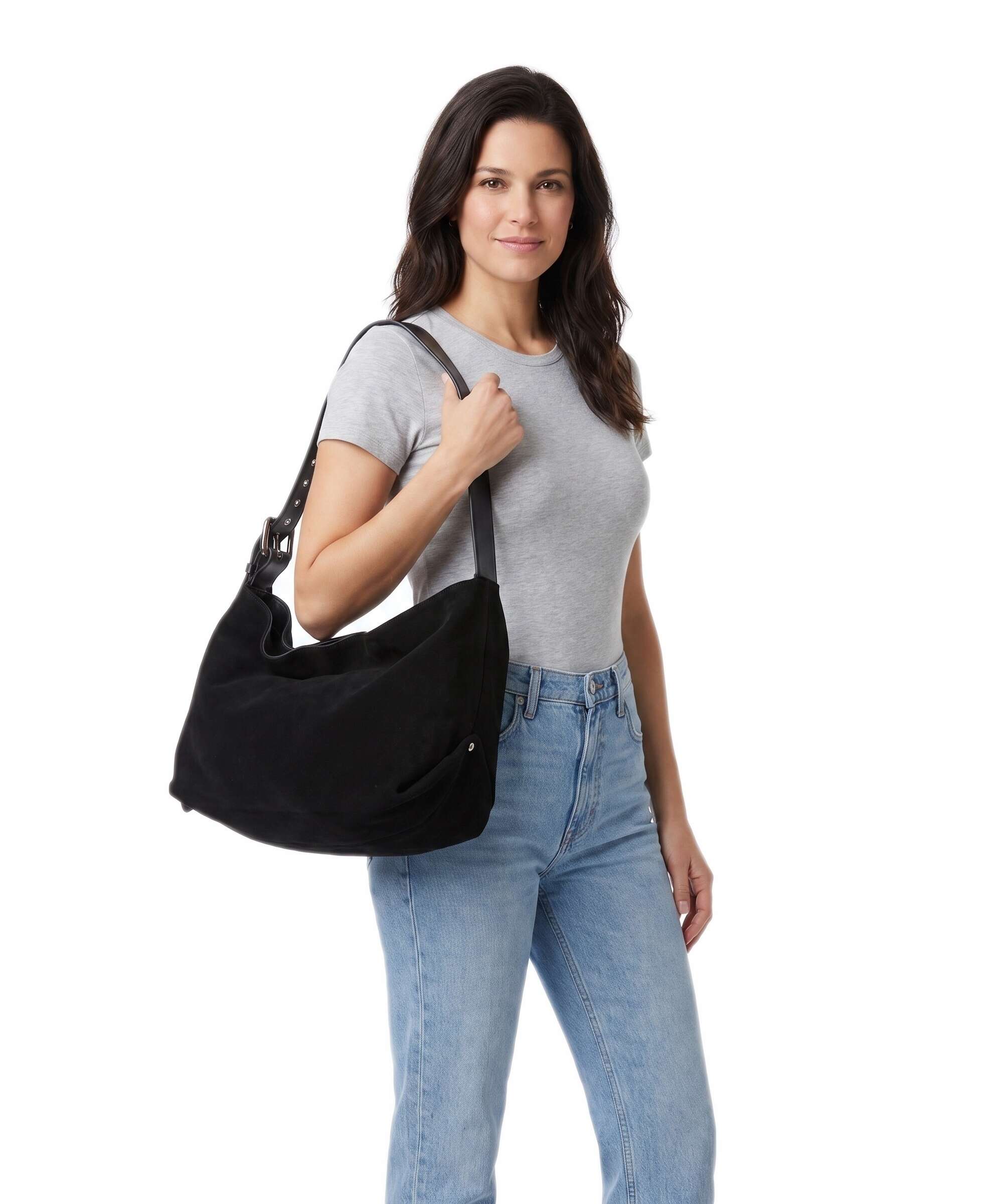 Vivienne Westwood Maxime Suede Medium Hobo bag black