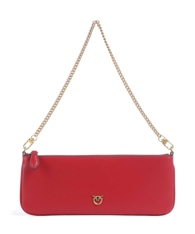 Pinko Flat Horizontal Shoulder bag rosso rio/antique gold