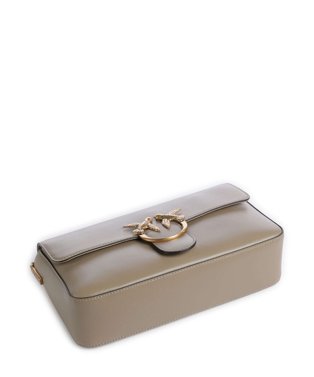 Pinko Love One Classic Slouchy Crossbody bag grigio talpa/antique gold