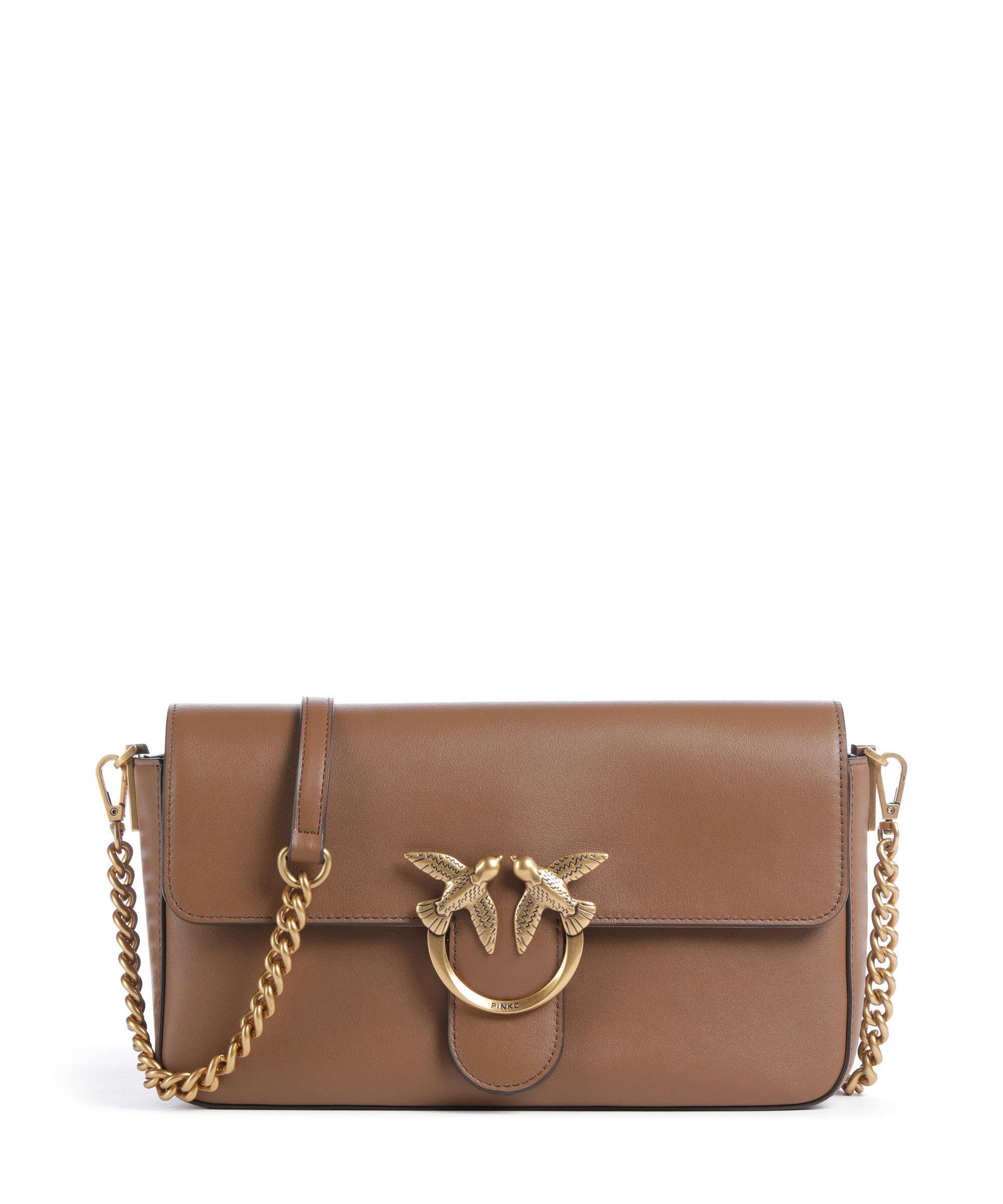 Pinko Love One Classic Slouchy Crossbody bag marrone cognac/antique gold