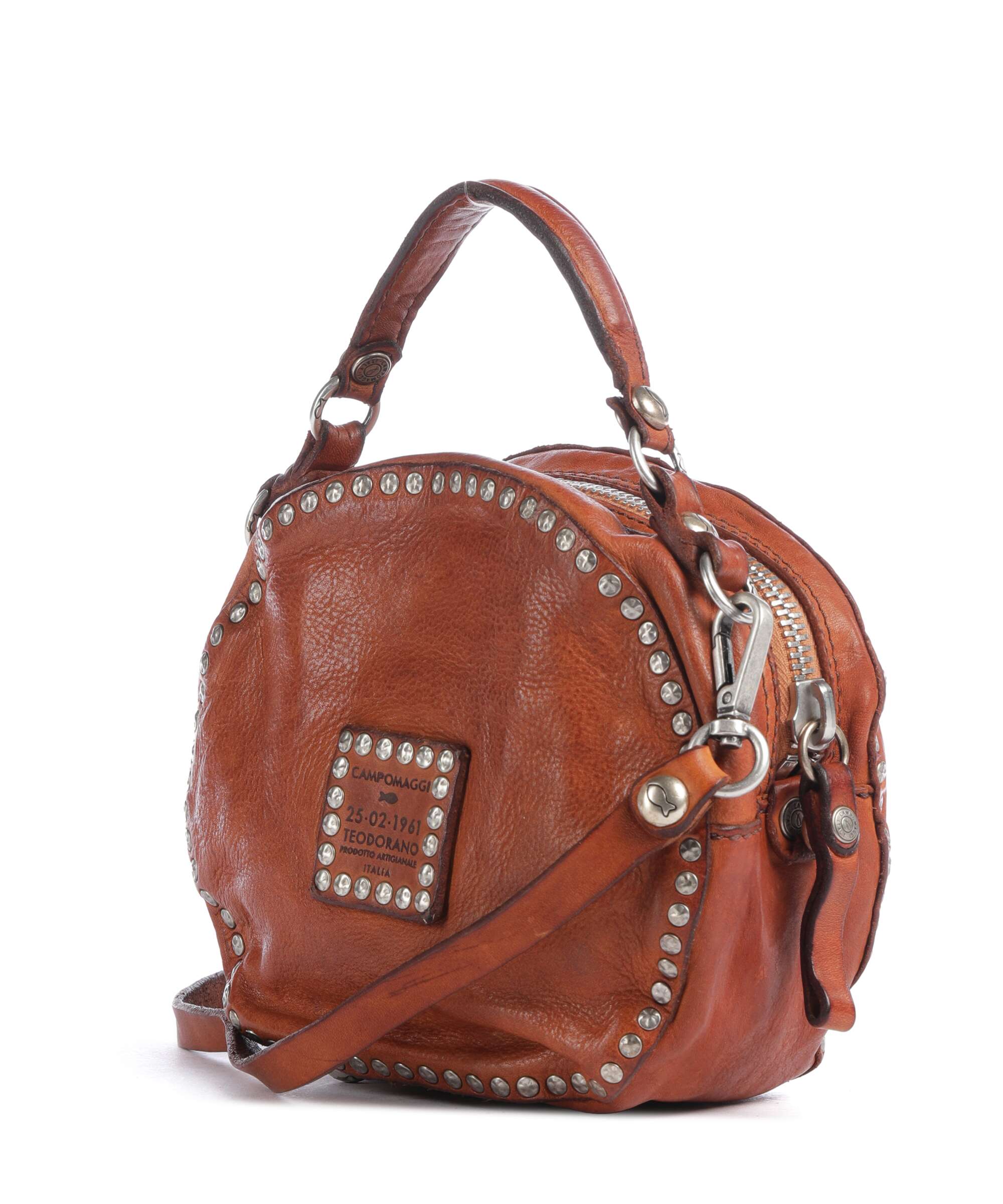 Campomaggi Crossbody bag fine grain cow leather cognac