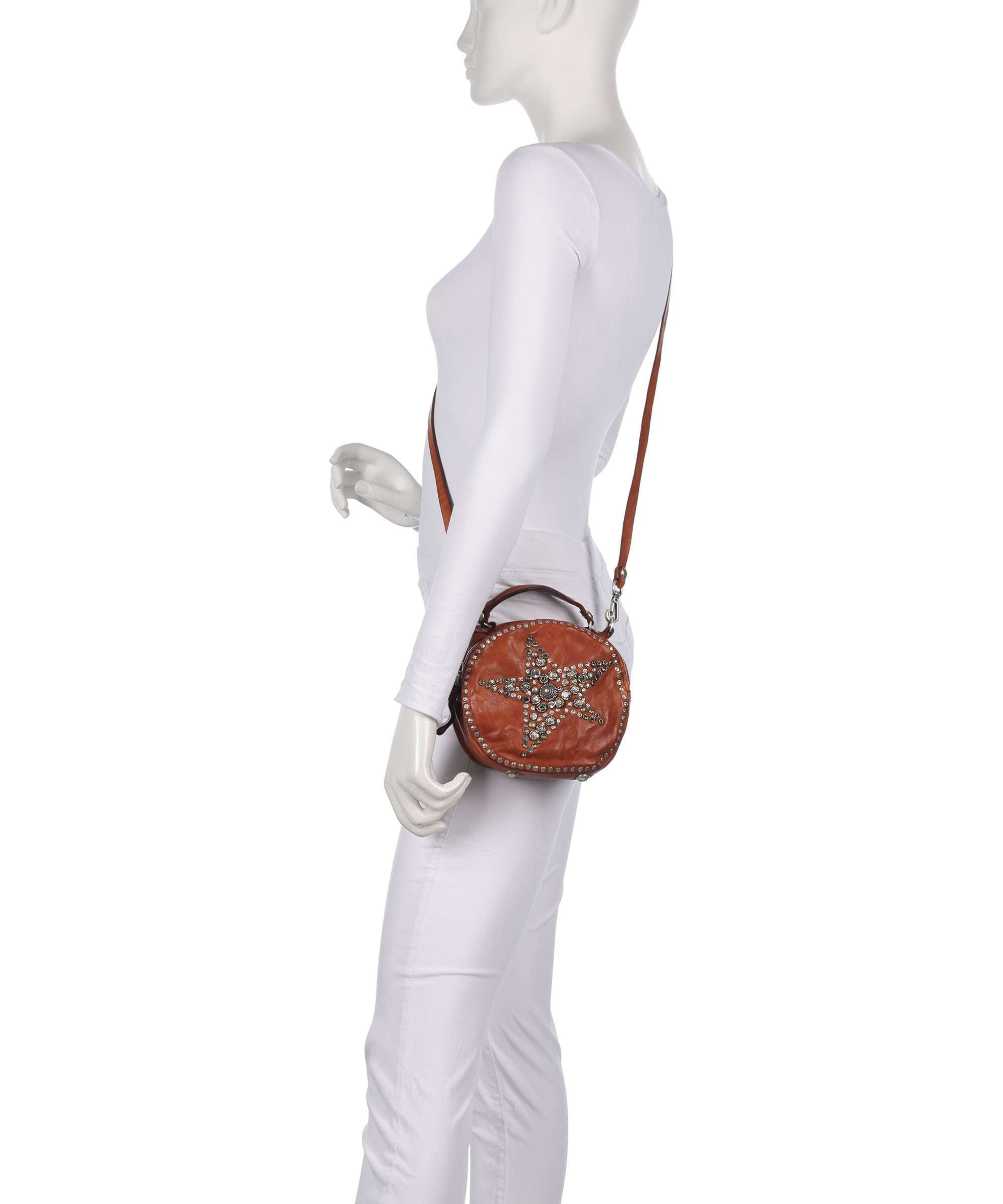 Campomaggi Crossbody bag fine grain cow leather cognac