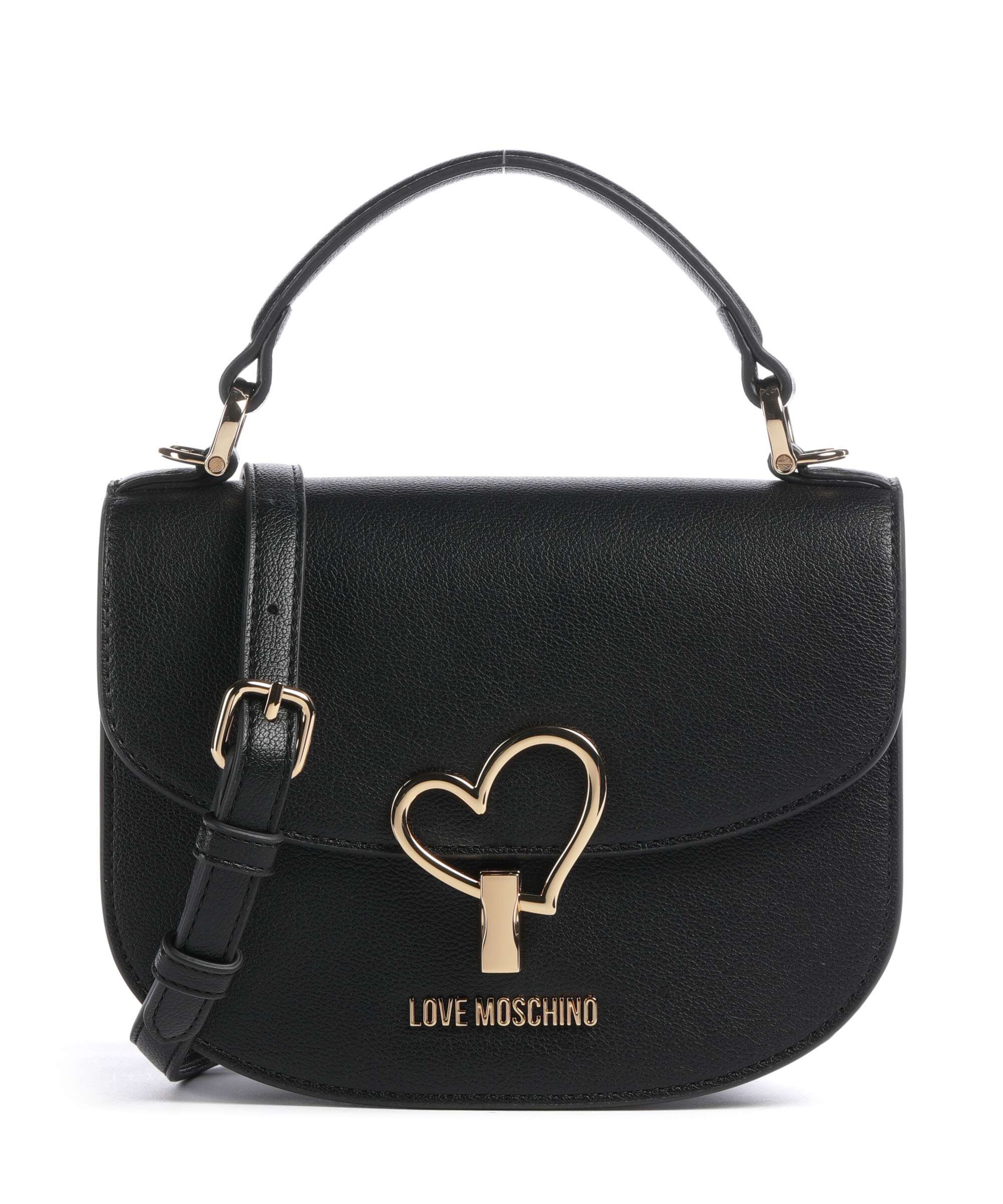 Love Moschino Heart Turnlock Handbag imitation leather black