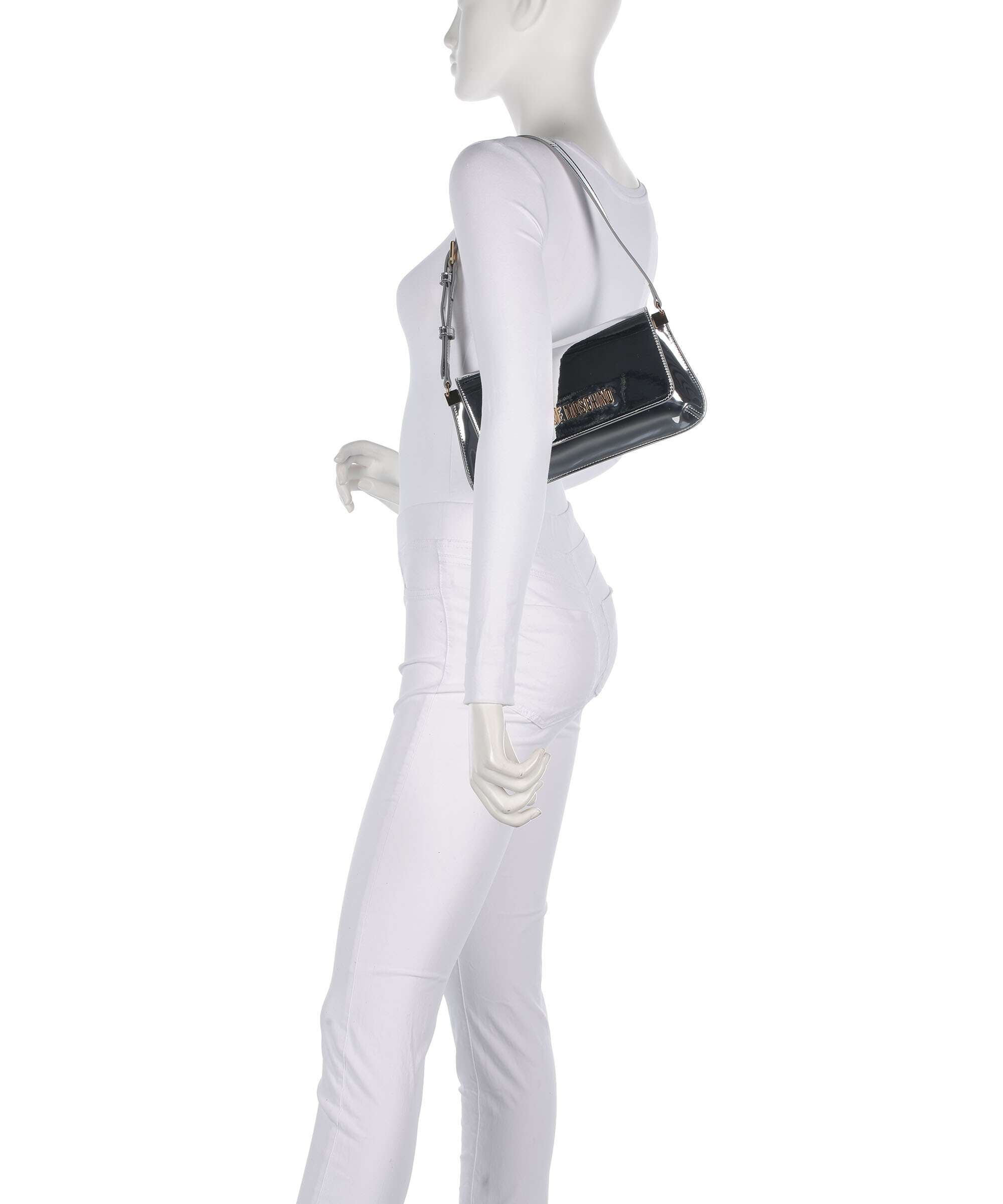 Love Moschino Smart Daily Shoulder bag imitation leather silver