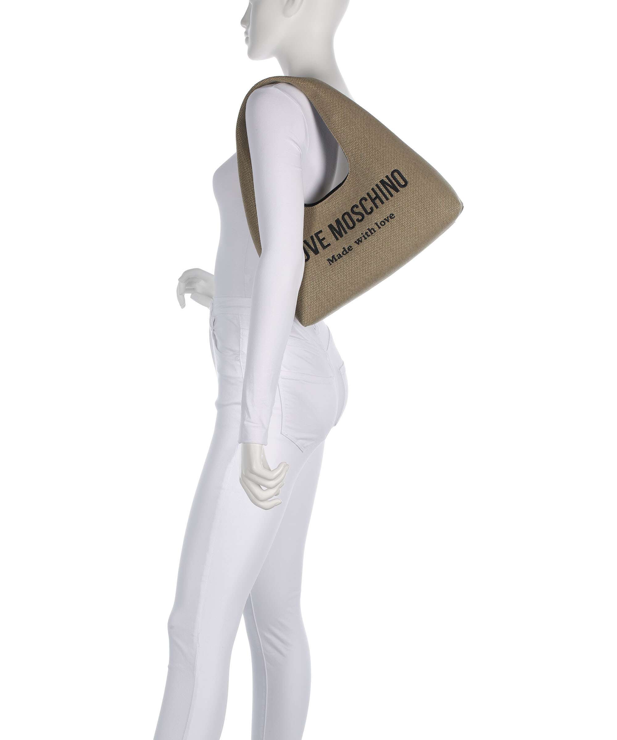 Love Moschino Cargo Canvas Hobo bag cotton, polyester black/gold