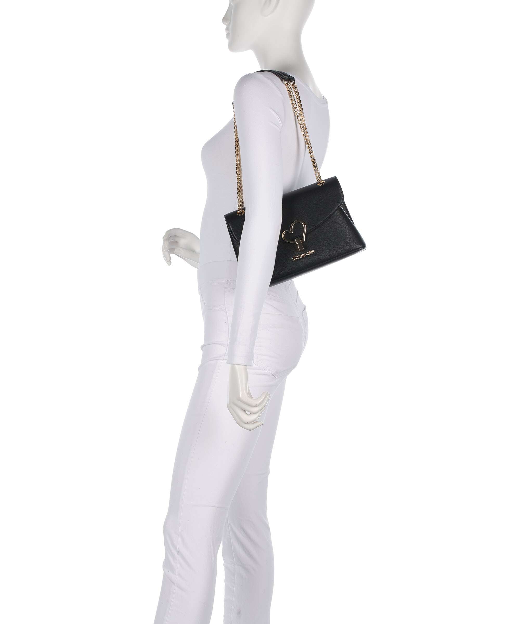 Love Moschino Heart Turnlock Shoulder bag imitation leather black