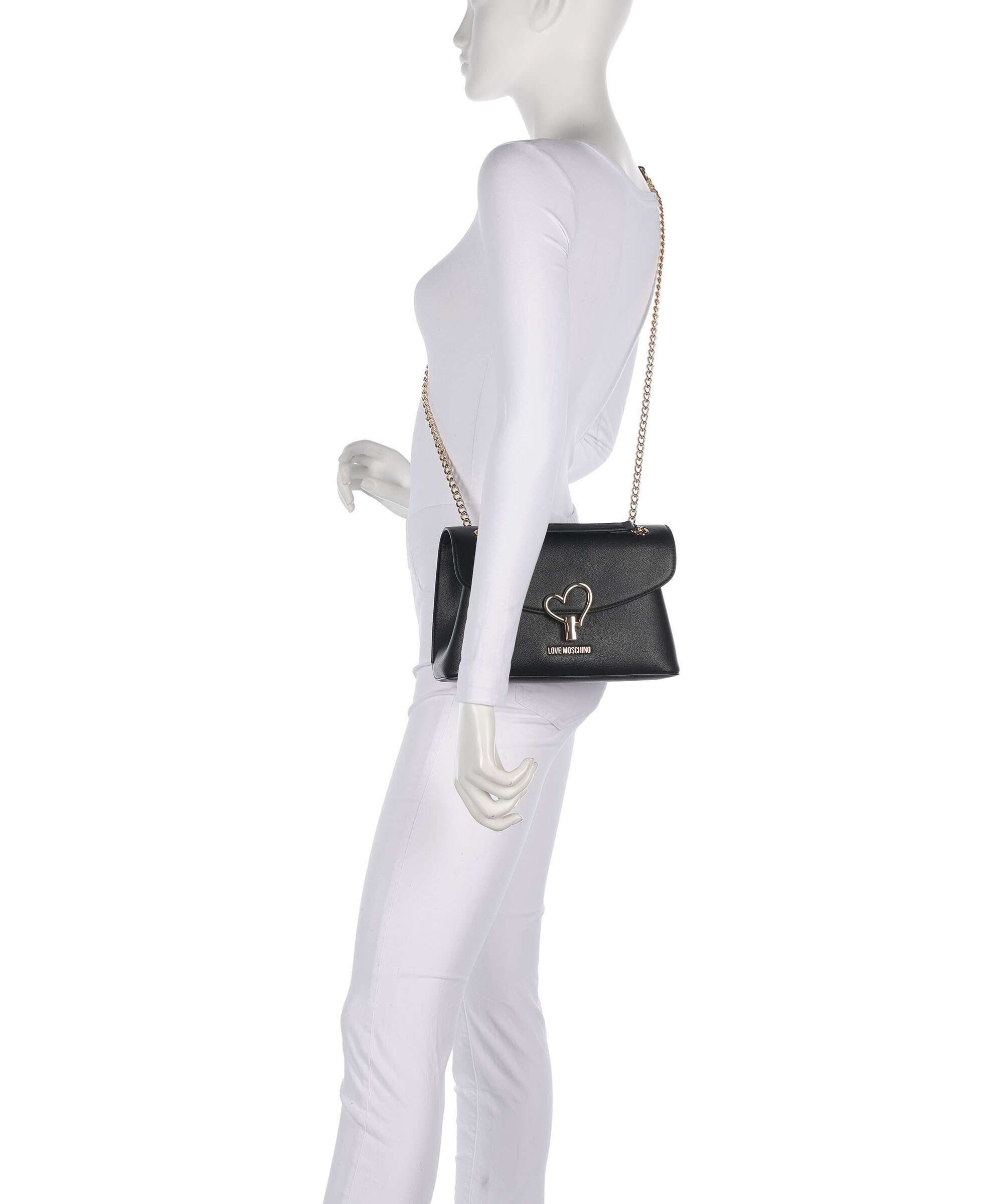 Love Moschino Heart Turnlock Shoulder bag imitation leather black