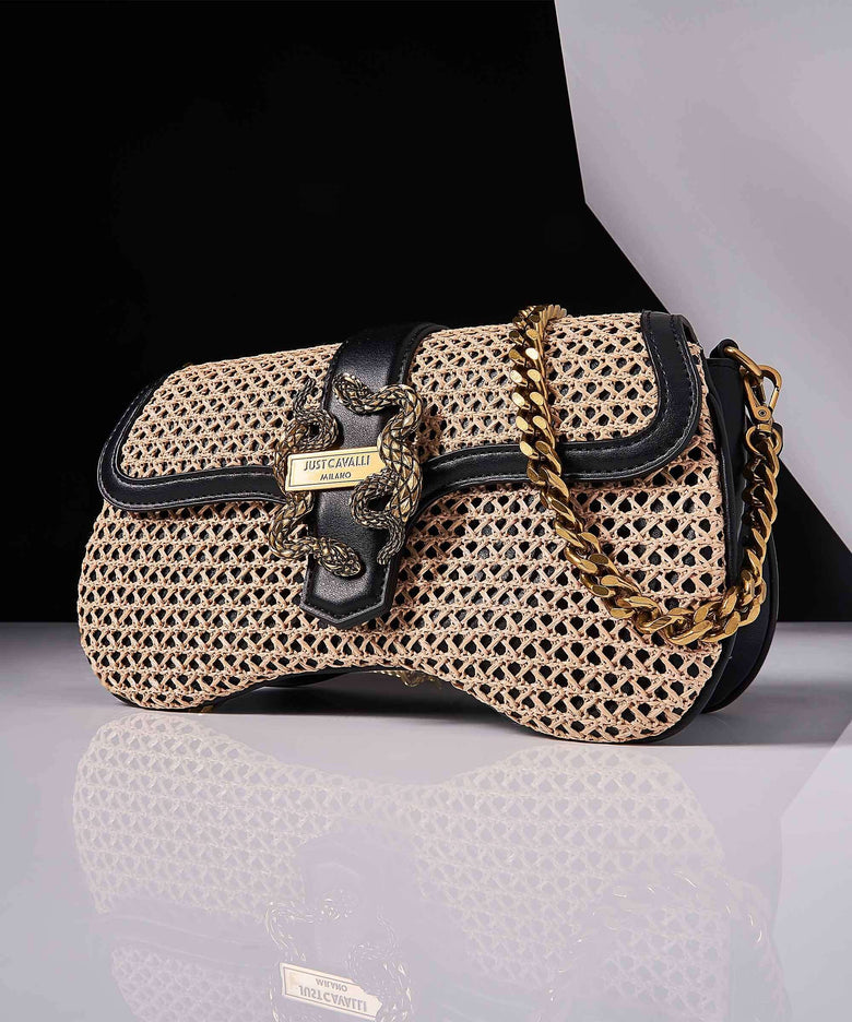 Just Cavalli Iconic Snakes Shoulder bag natural/black