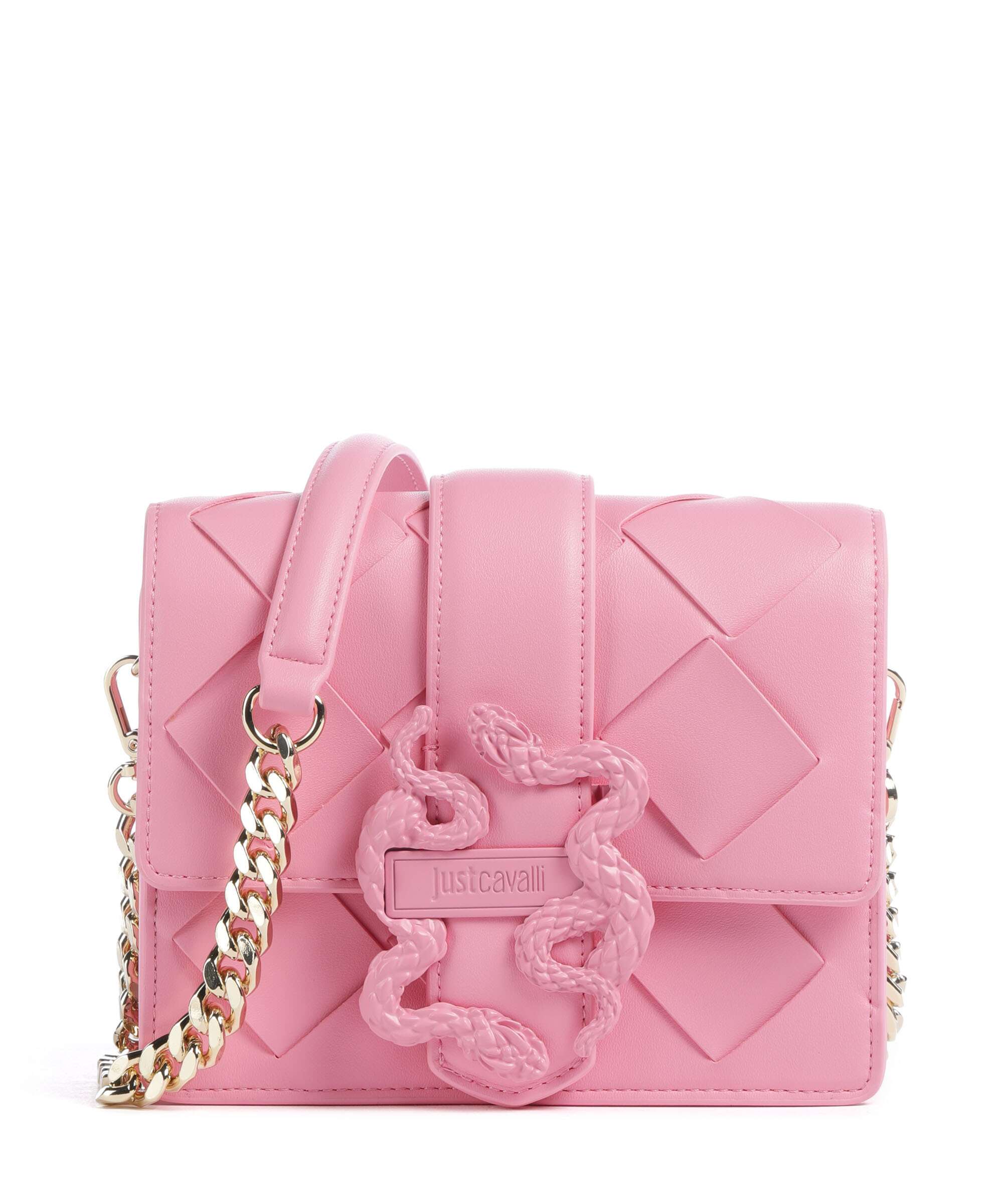 Just Cavalli Iconic Snakes Braided Crossbody bag imitation leather