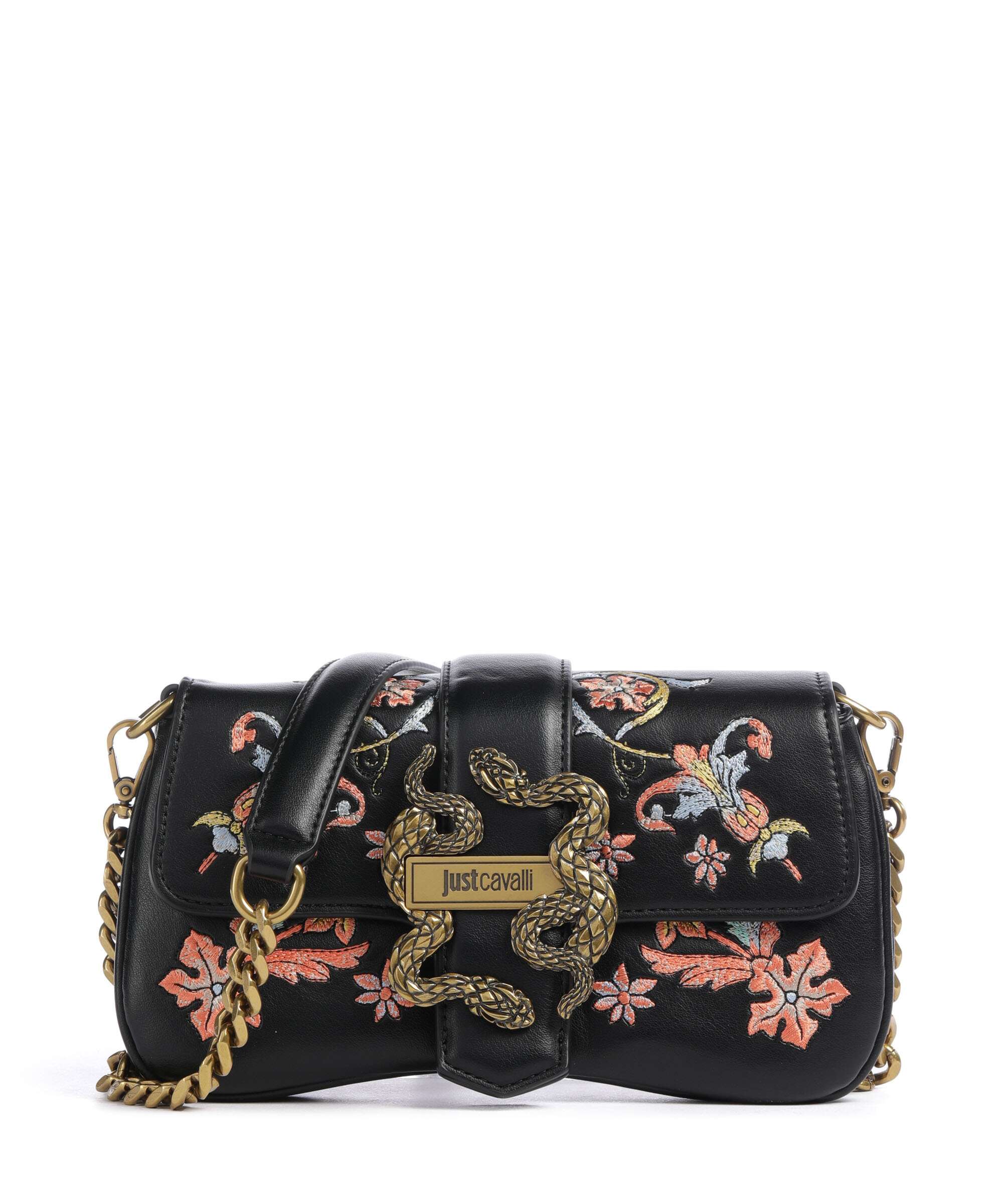 Just Cavalli Iconic Snakes Crossbody bag imitation leather black