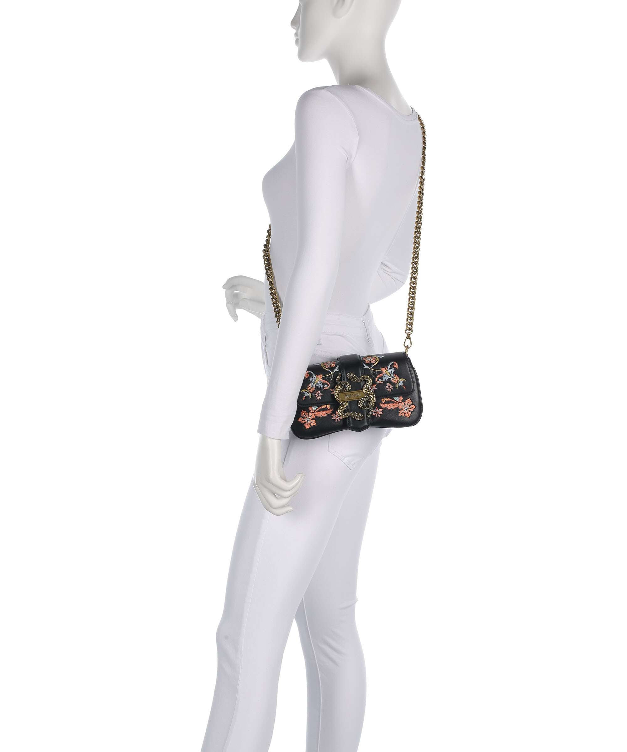 Just Cavalli Iconic Snakes Crossbody bag imitation leather black