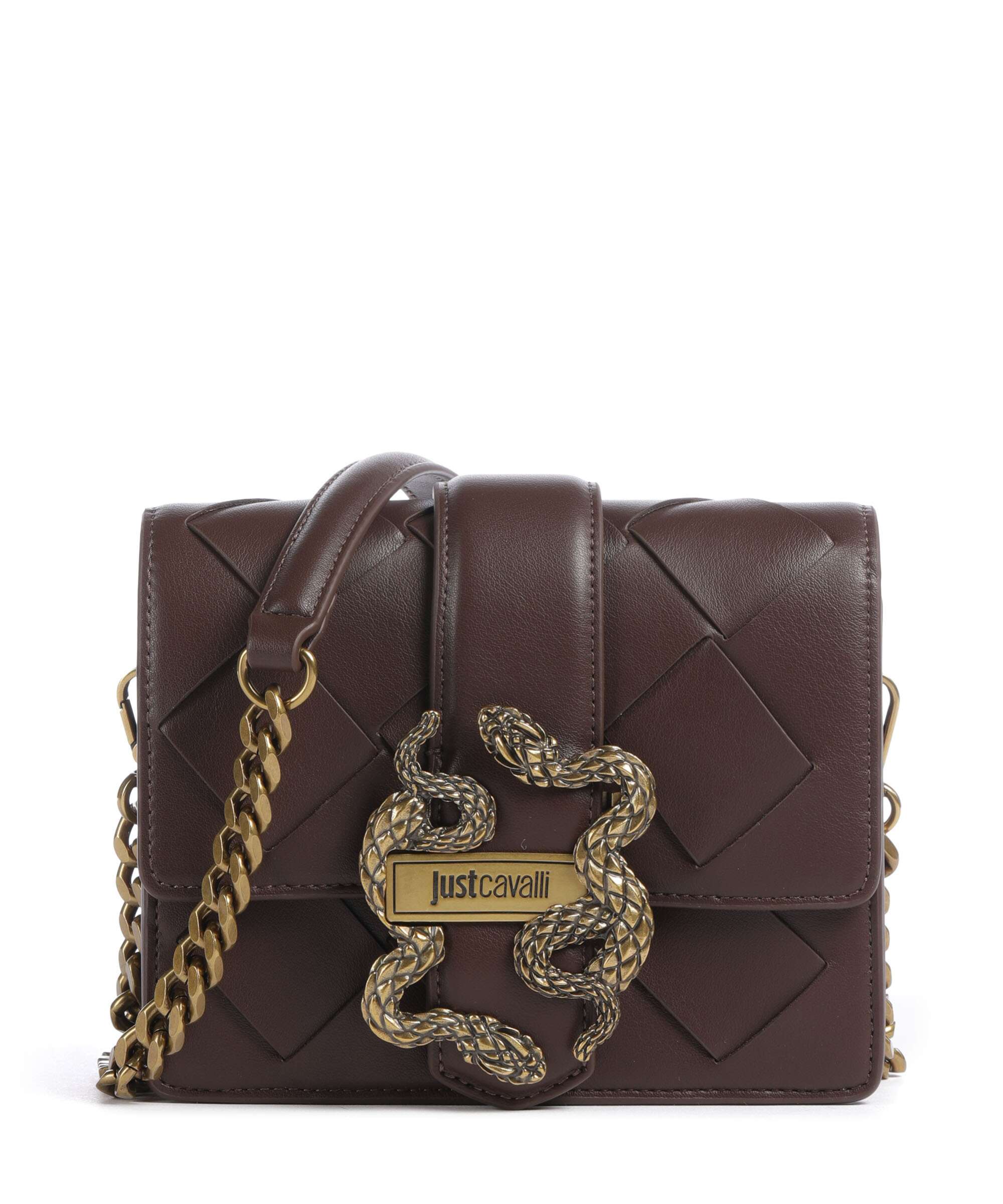 Just Cavalli Iconic Snakes Braided Crossbody bag imitation leather