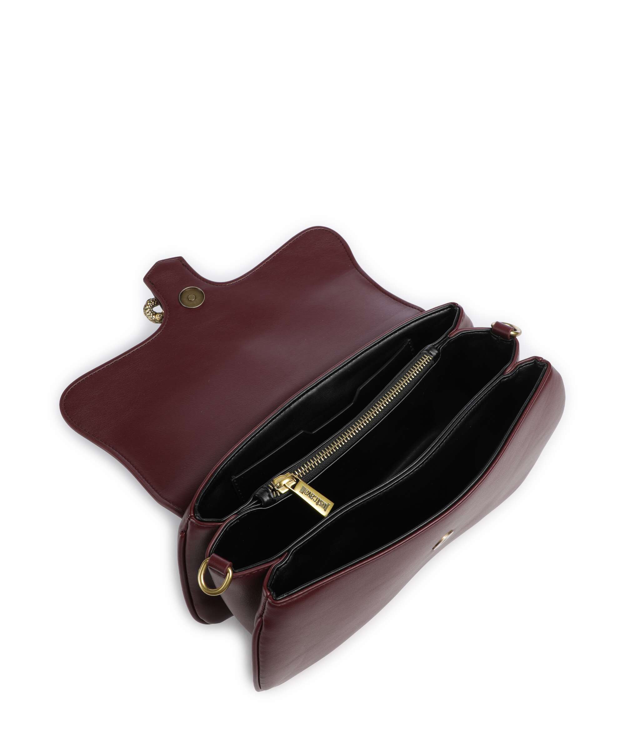 Just Cavalli Iconic Snakes Shoulder bag imitation leather cordovan