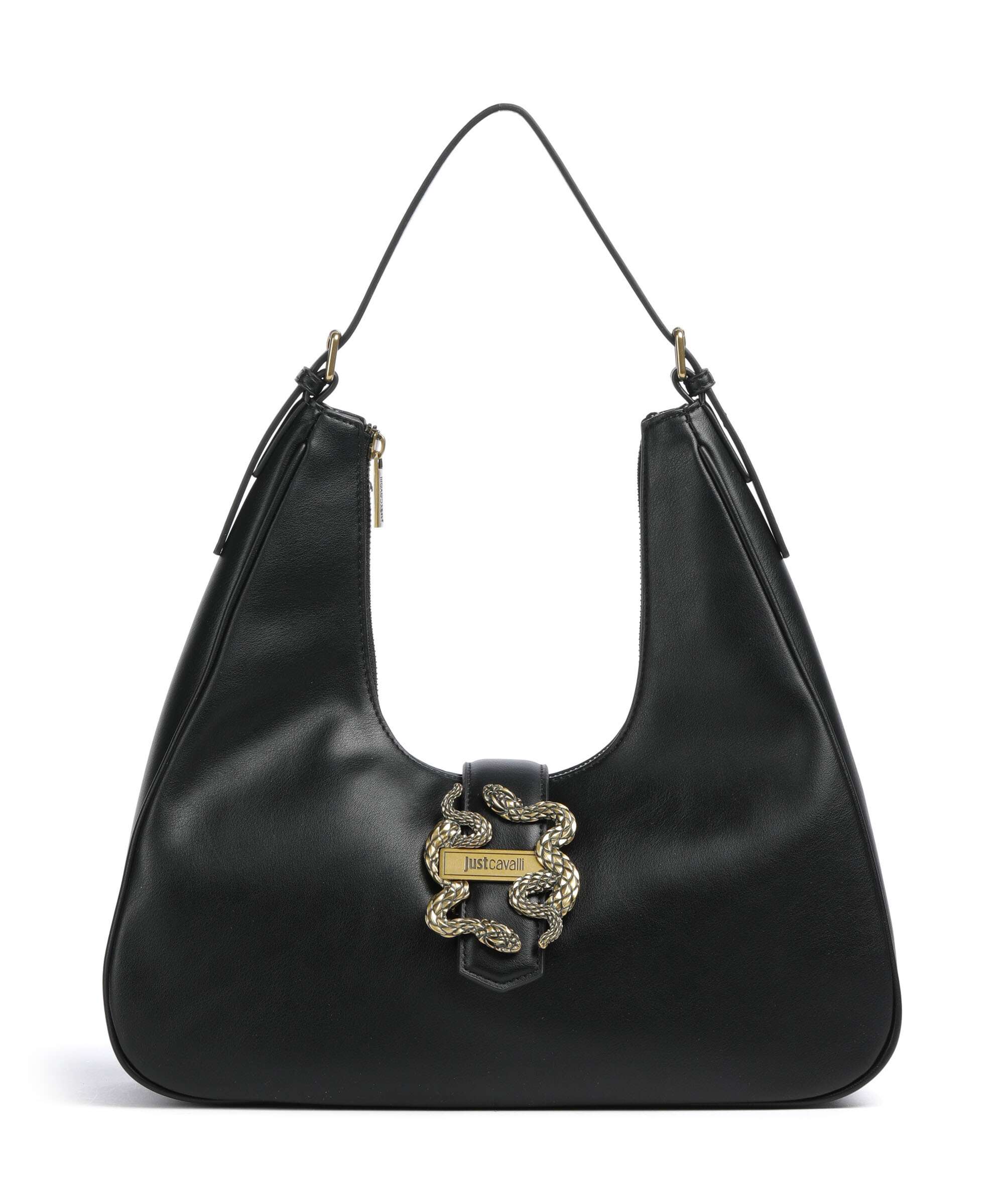 Just Cavalli Iconic Snakes Hobo bag imitation leather black
