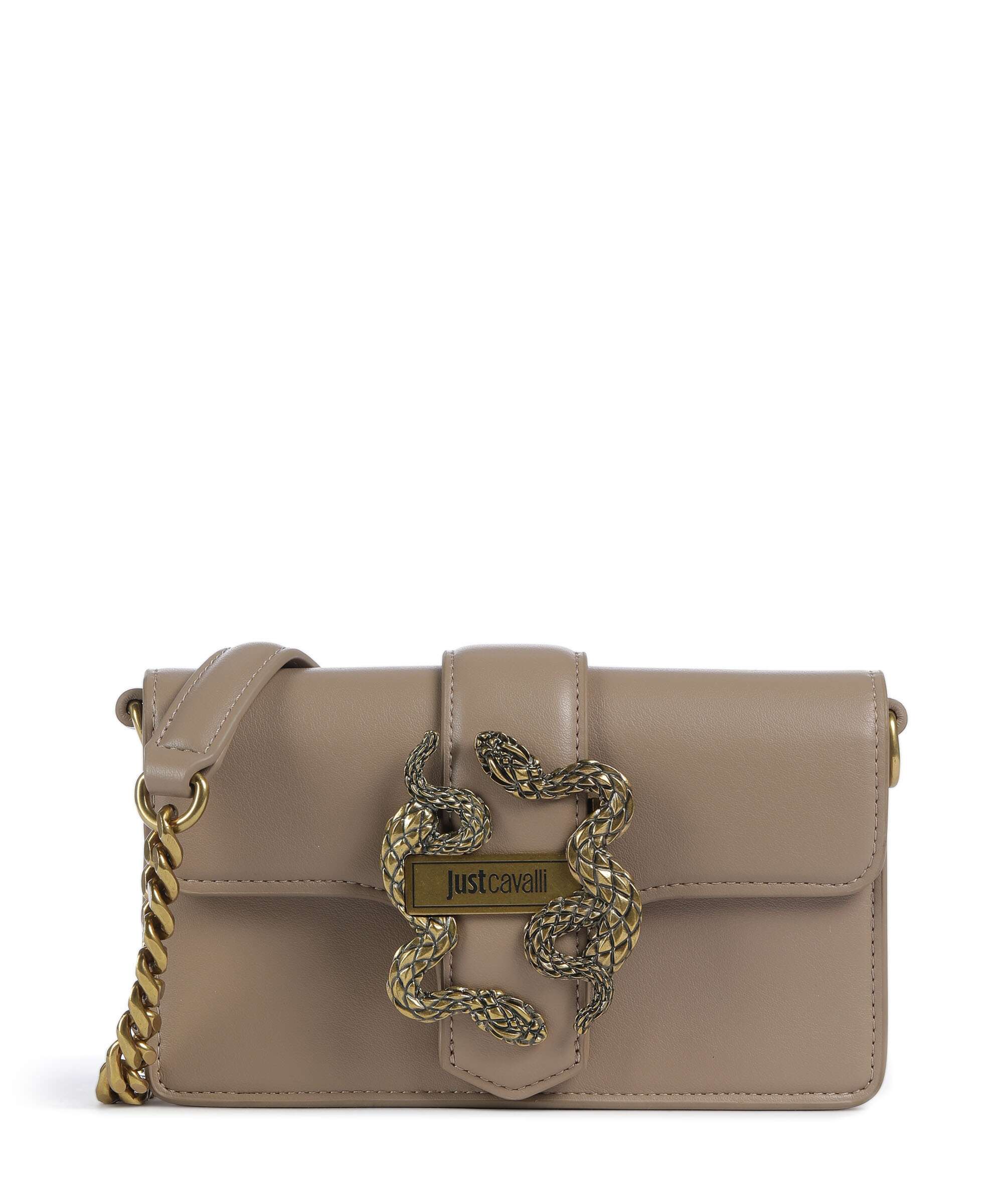 Just Cavalli Iconic Snakes Crossbody bag tan