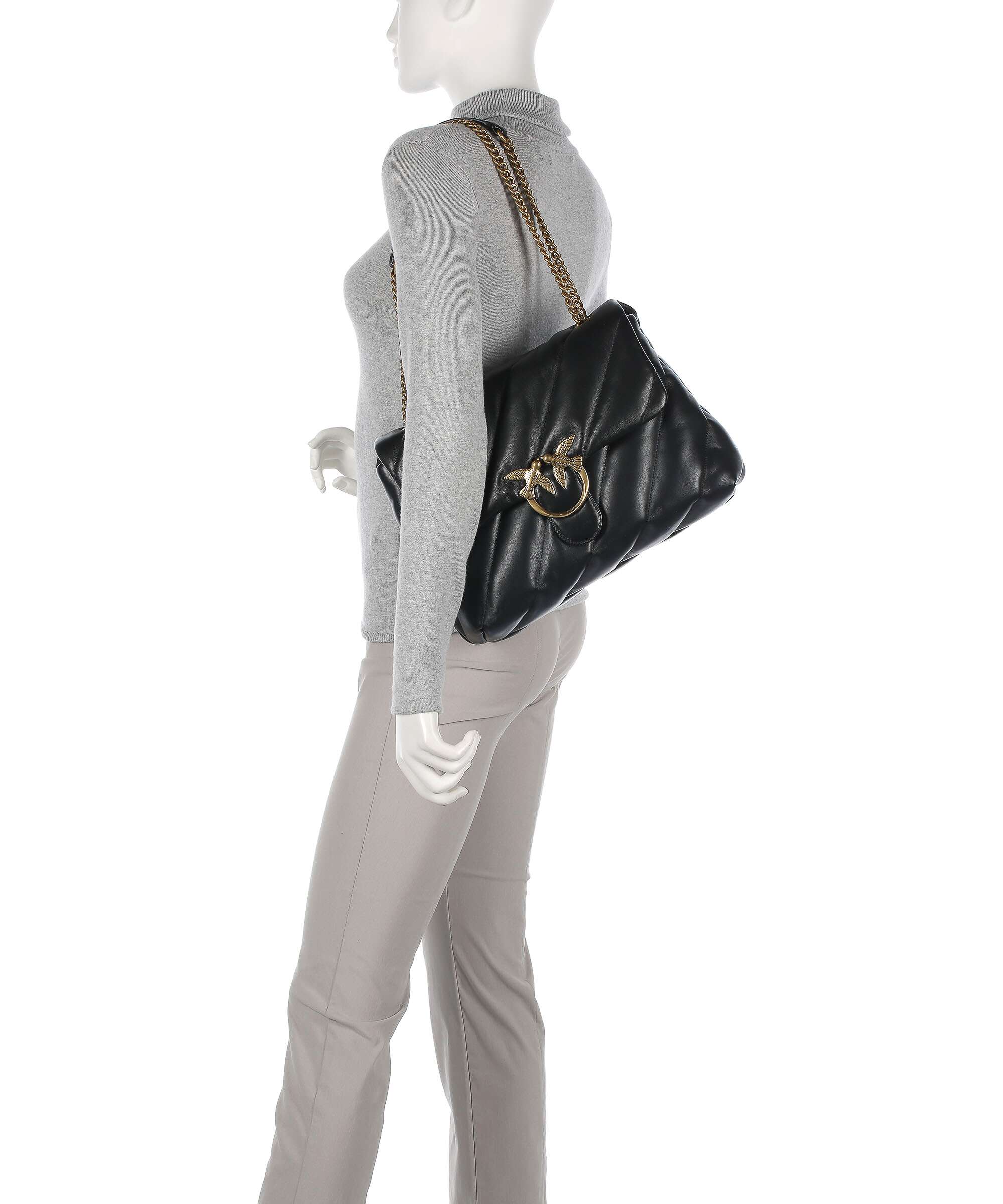 Pinko Love Puff Big Shoulder bag nero/antique gold