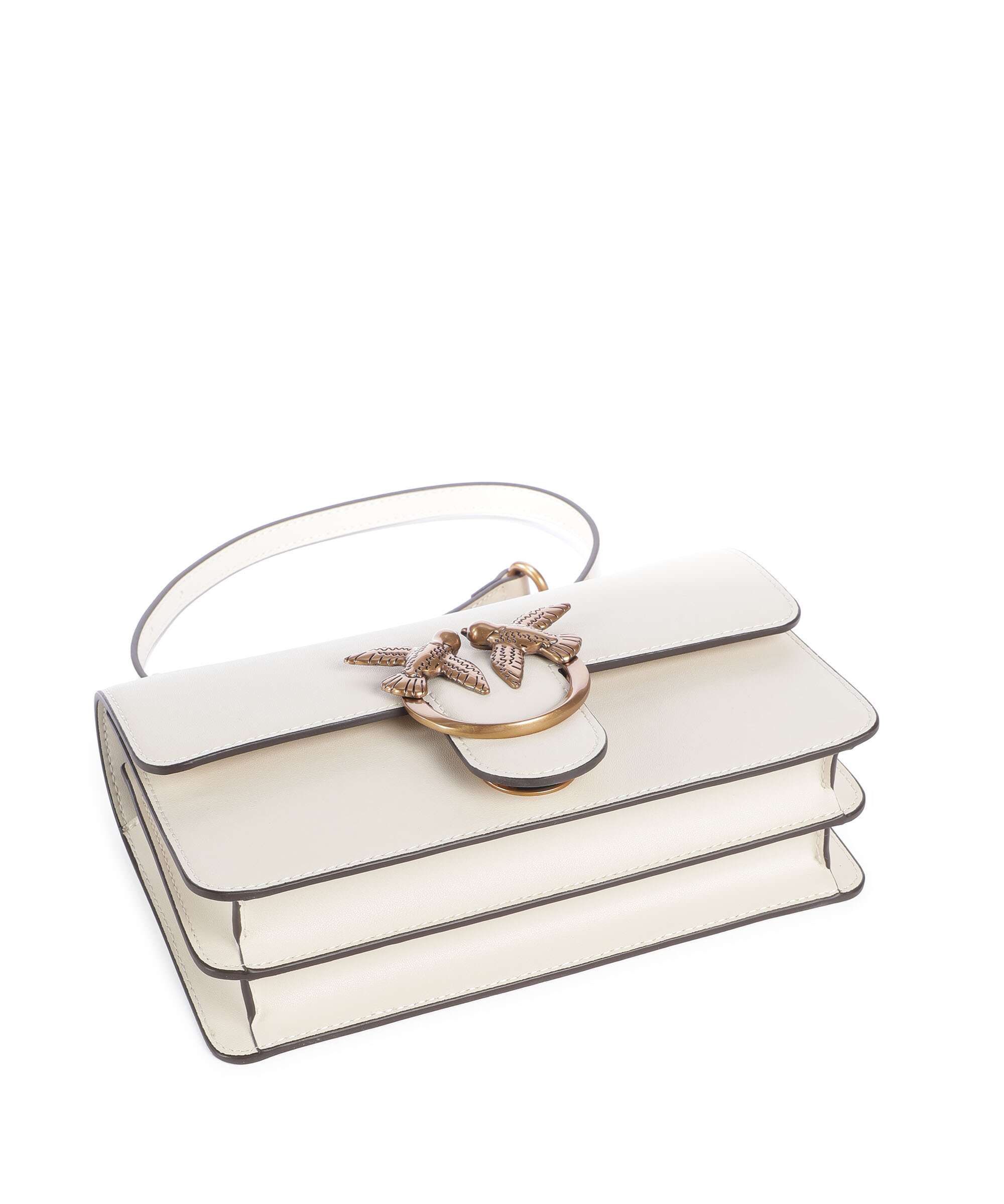 Pinko Love One Mini Shoulder bag bianco seta/antique gold