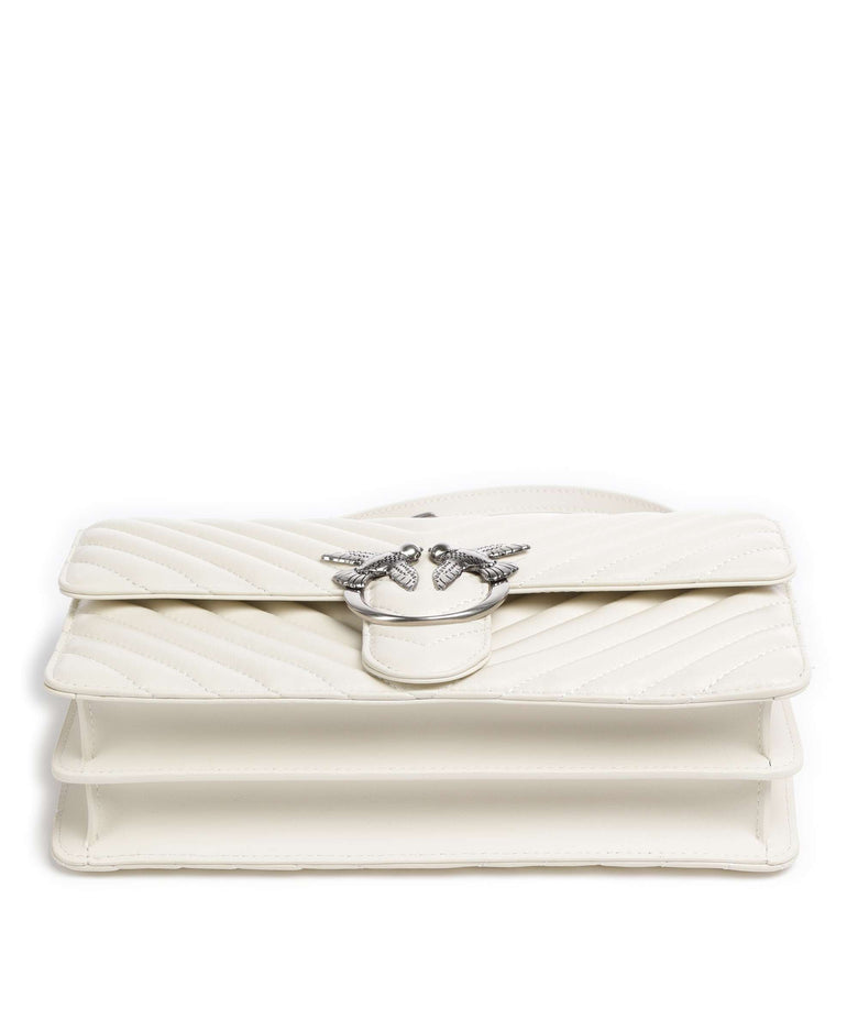 Pinko Love One Classic Shoulder bag bianco seta/old silver