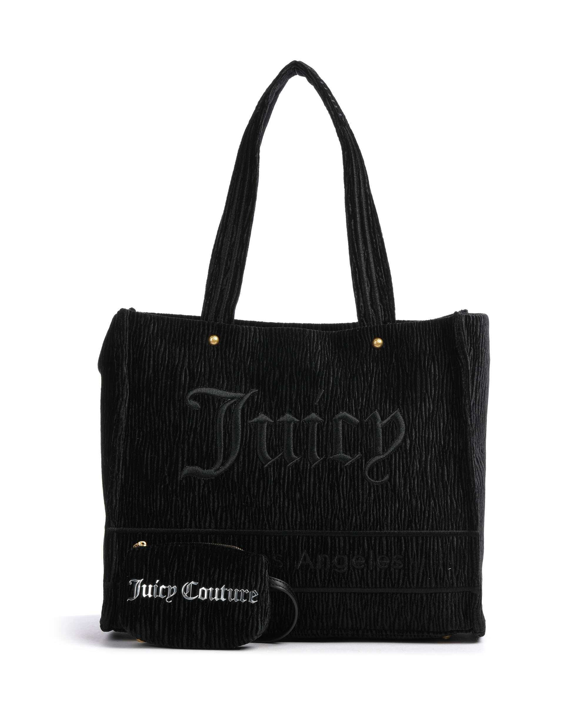 Juicy Couture Iris Crinkled Velvet L Tote bag black