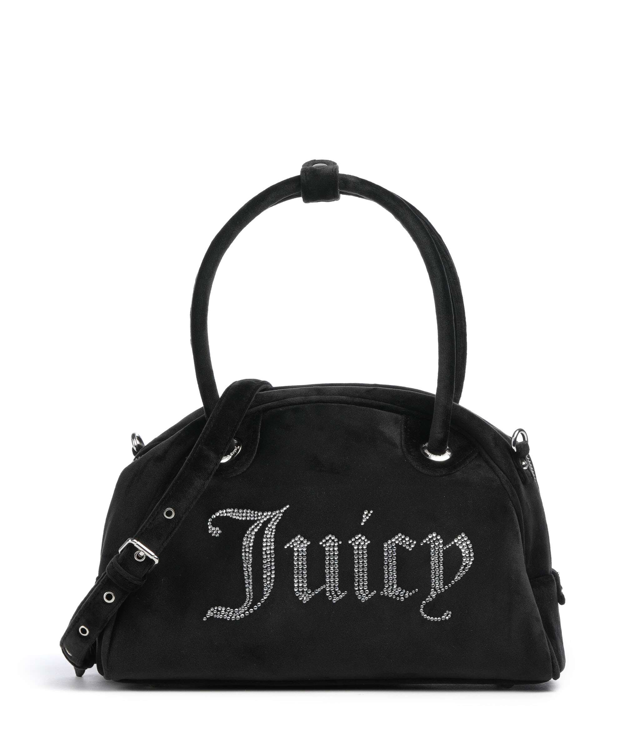 Juicy Couture Kimberly Bowling Shoulder bag velvet fabric black