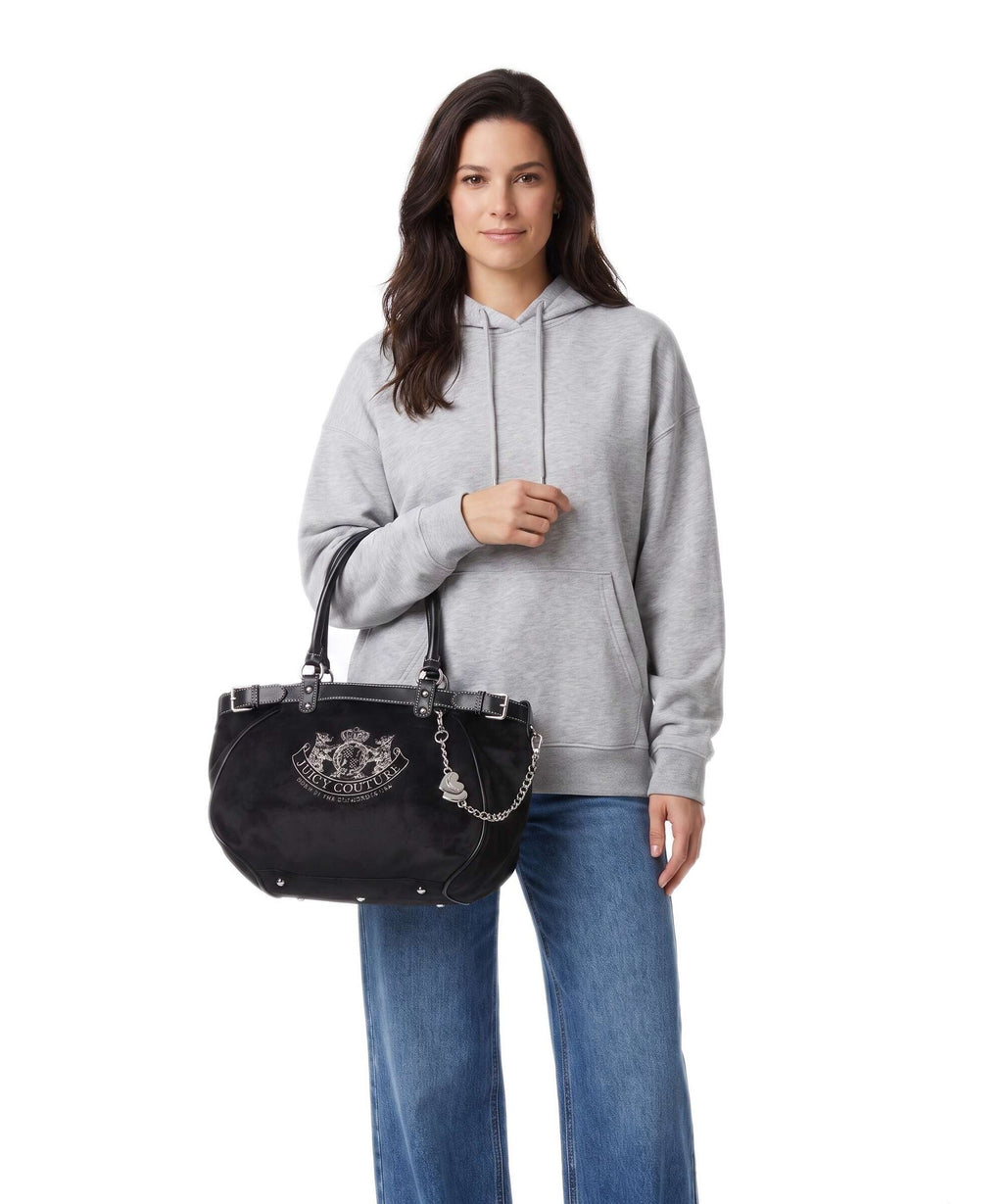Juicy Couture Twig Narrative Velvet L Tote bag black