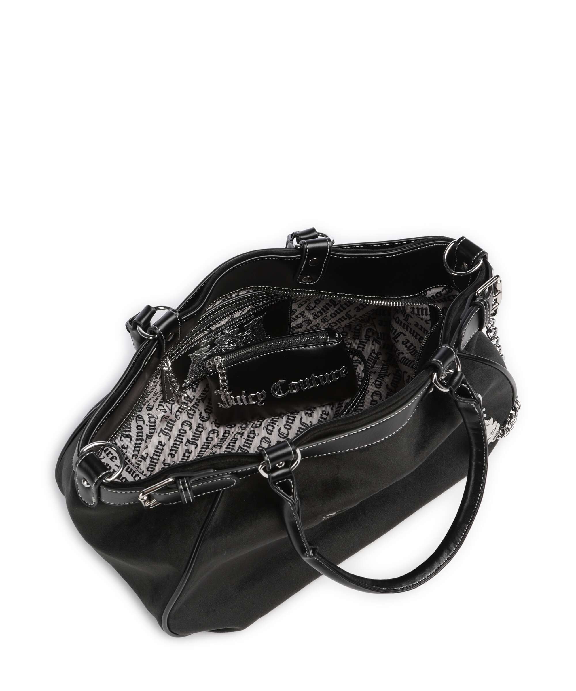 Juicy Couture Twig Narrative Velvet L Tote bag black