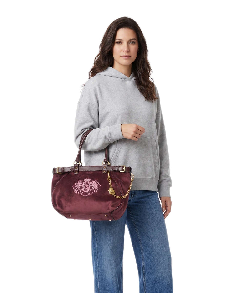 Juicy Couture Twig Narrative Velvet L Tote bag winetasting