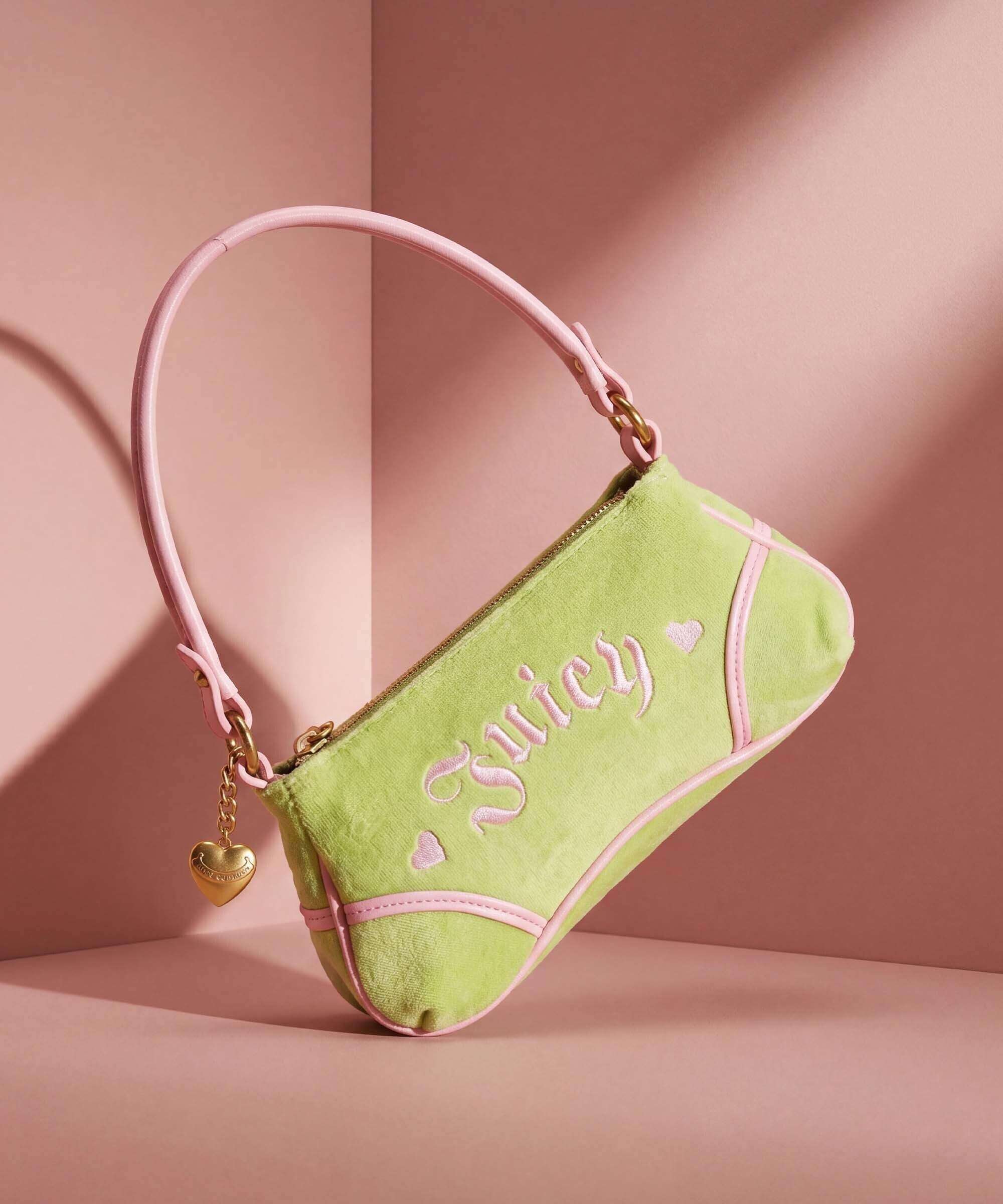 Juicy Couture Janelle S Shoulder bag velvet fabric pistachio green