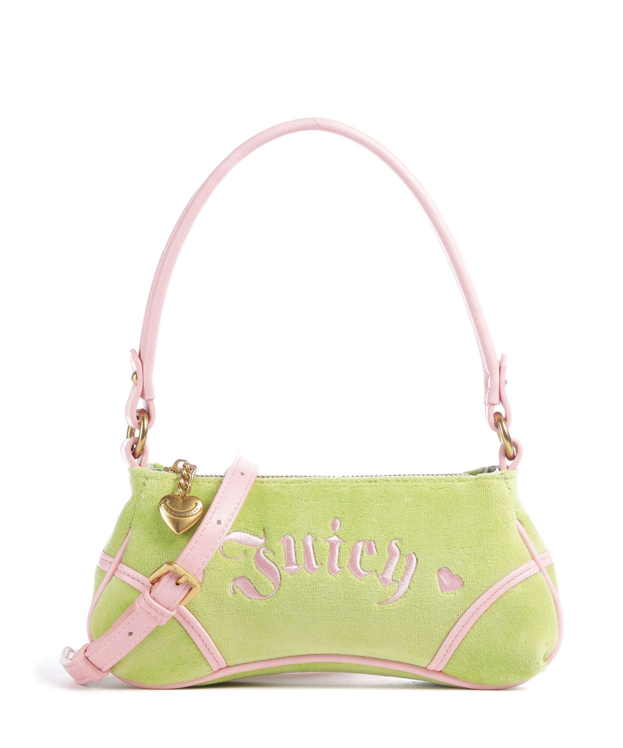 Juicy Couture ショルダーバッグ 緑とピンク Juicy Couture Janelle S Shoulder bag velvet fabric pistachio green