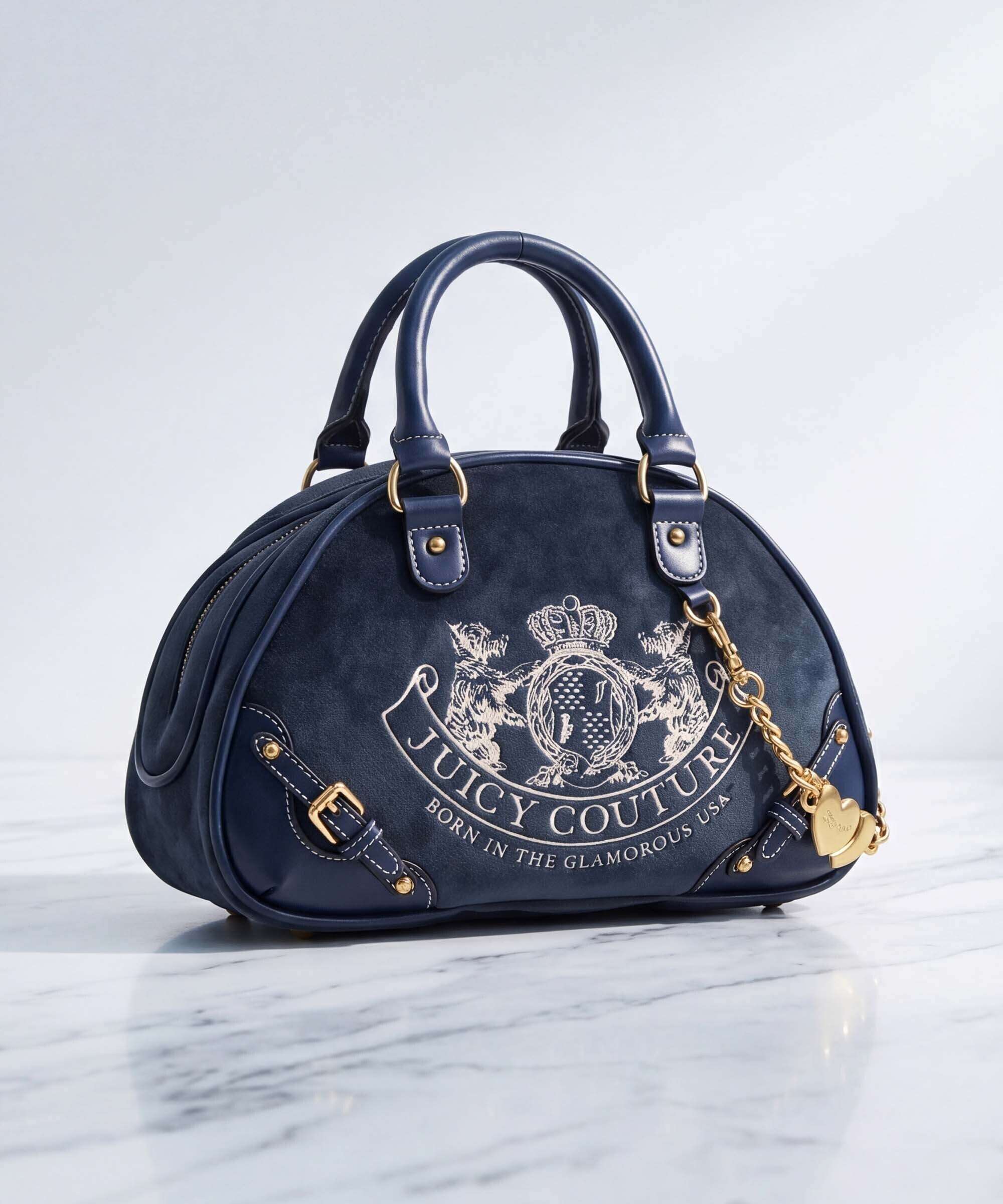 Juicy Couture Twig Narrative Velvet Handbag blue depths