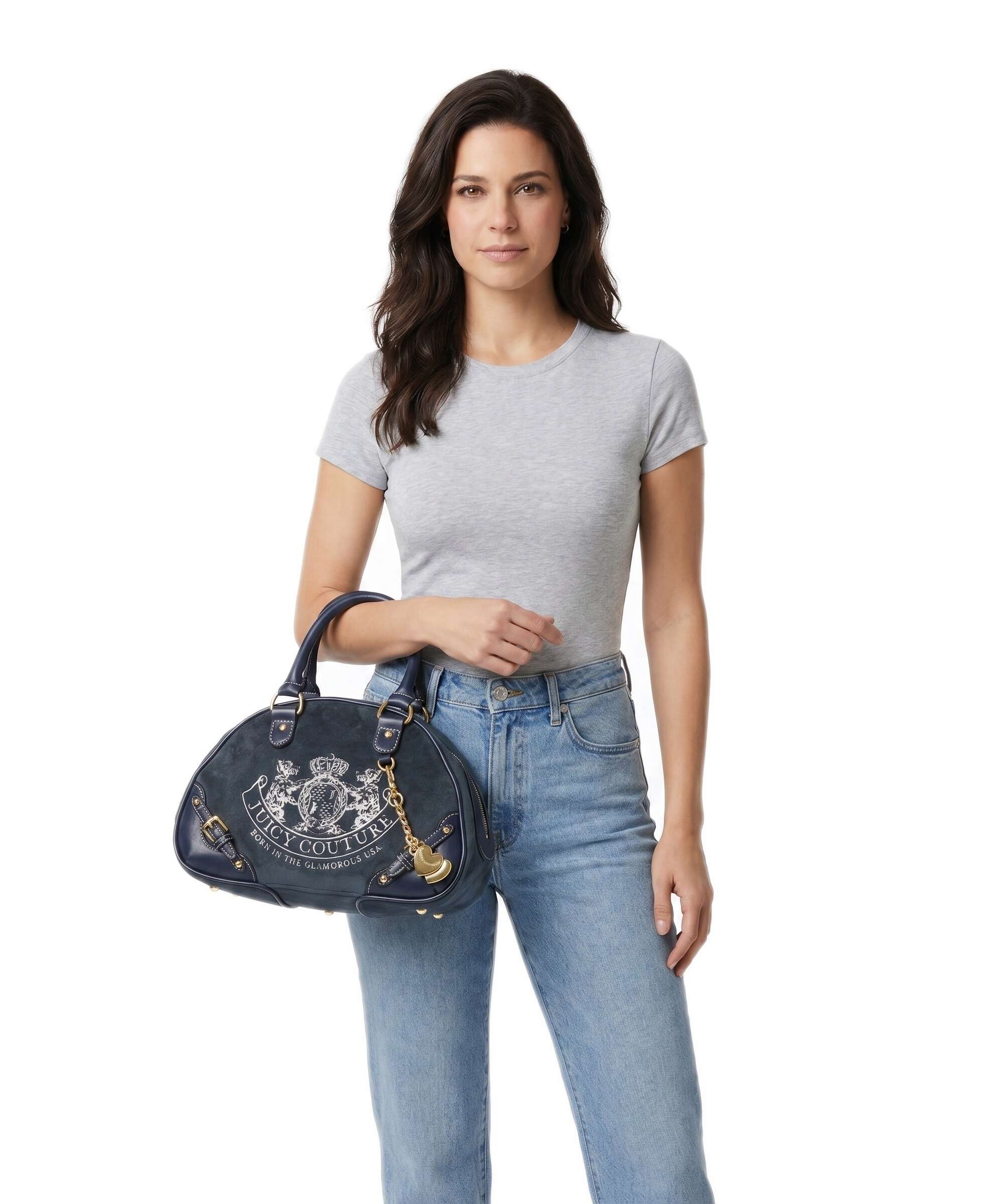 Juicy Couture Twig Narrative Velvet Handbag blue depths