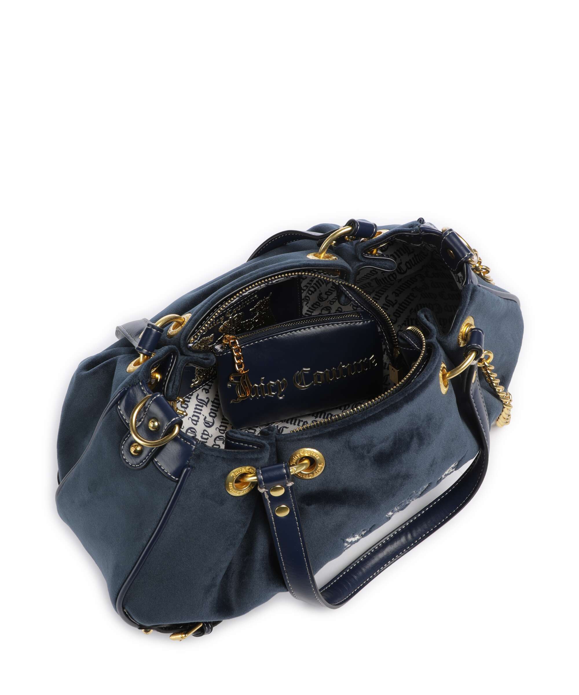 Juicy Couture Twig Narrative Velvet M Hobo bag blue depths