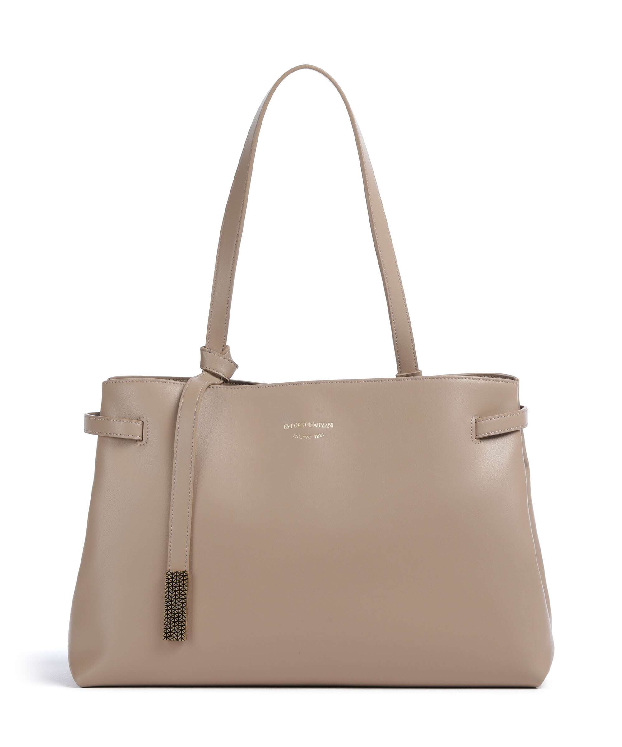 Emporio Armani Nora M Tote bag fine grain cow leather visone