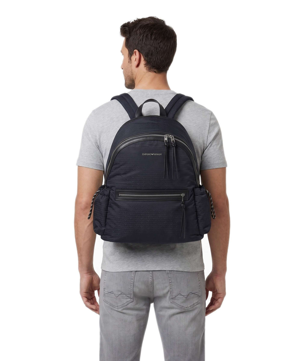 Emporio Armani Monogram Backpack iconico blu navy
