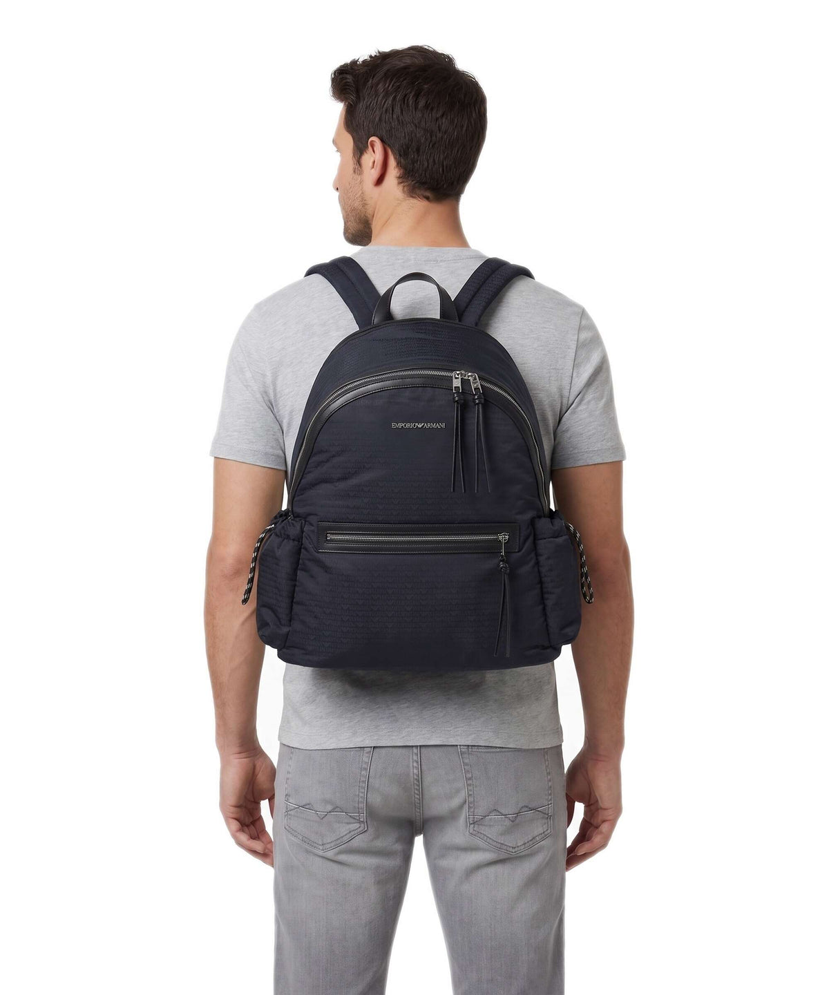Emporio Armani Monogram Backpack iconico blu navy