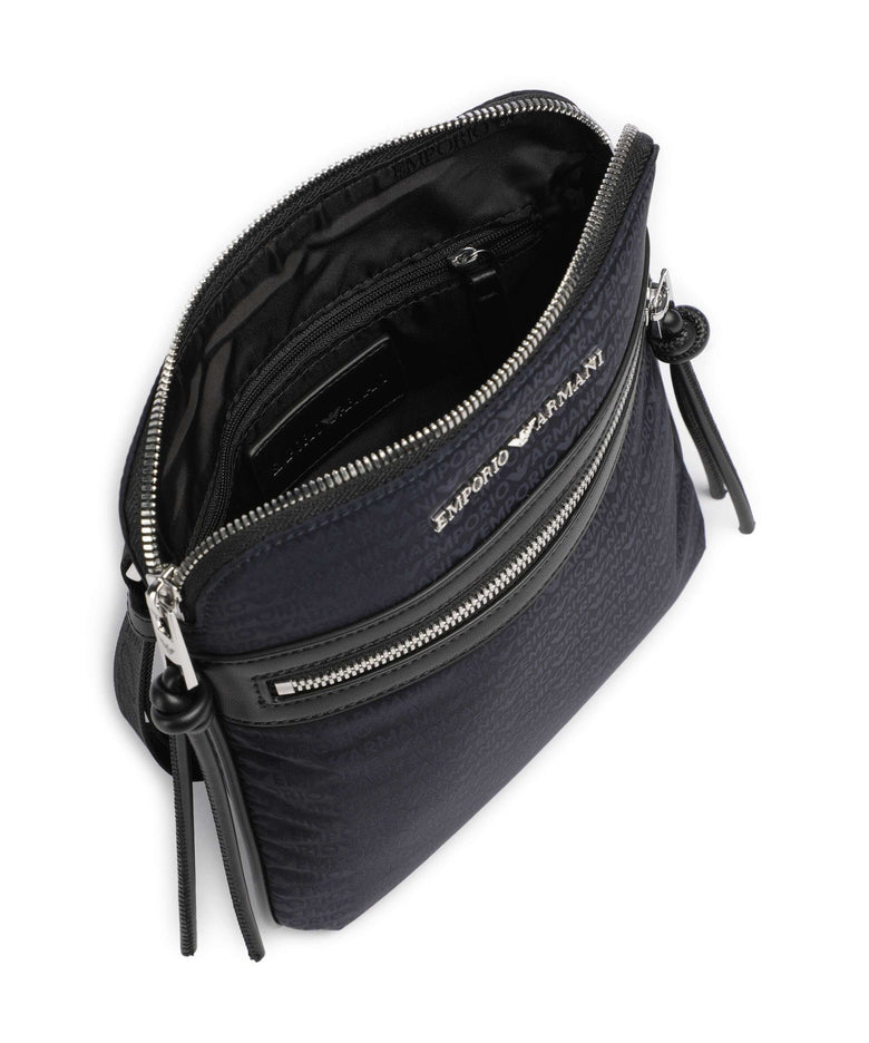 Emporio Armani Monogram Crossbody bag iconico blu navy