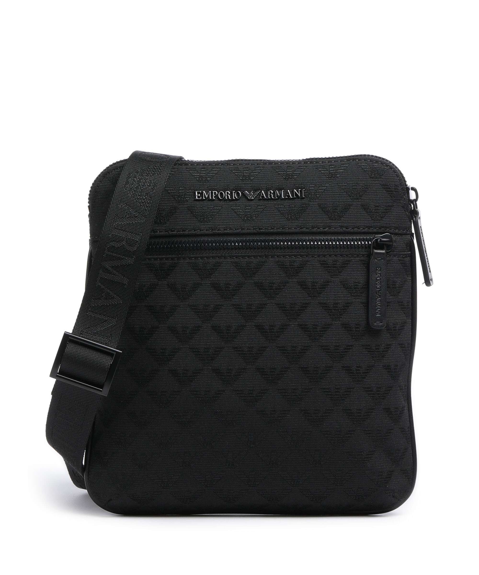 Emporio Armani Omnia Jacquard Crossbody bag polyester, cotton