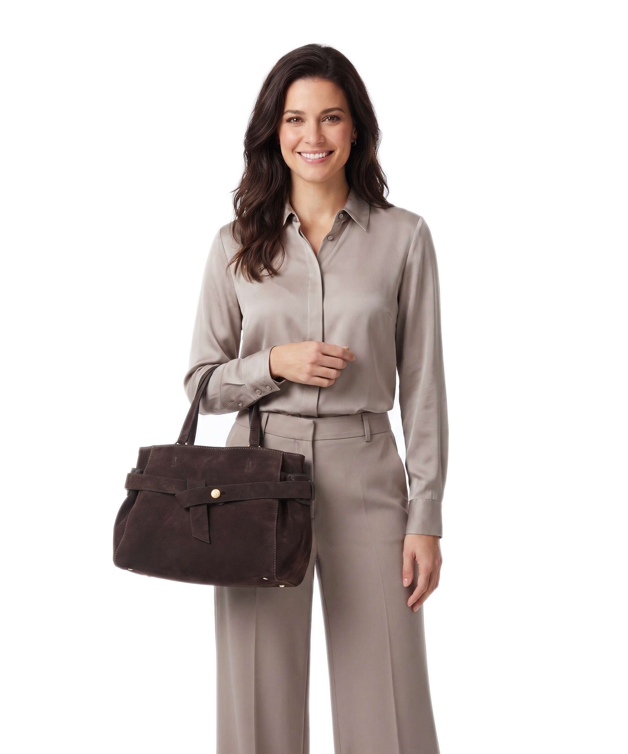 Gianni Chiarini Miranda Handbag velour leather moka - 11886-CM