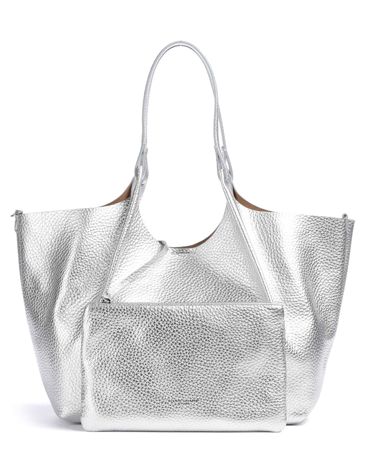 ciarini backpack leather silver Gianni Chiarini Dua L Tote bag grained cow leather silver clay