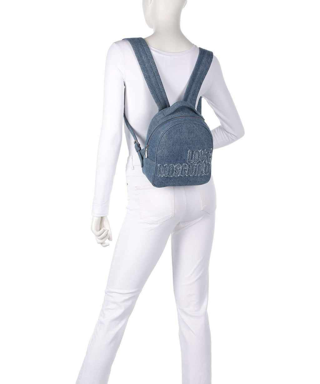 Love Moschino Denim Backpack blu