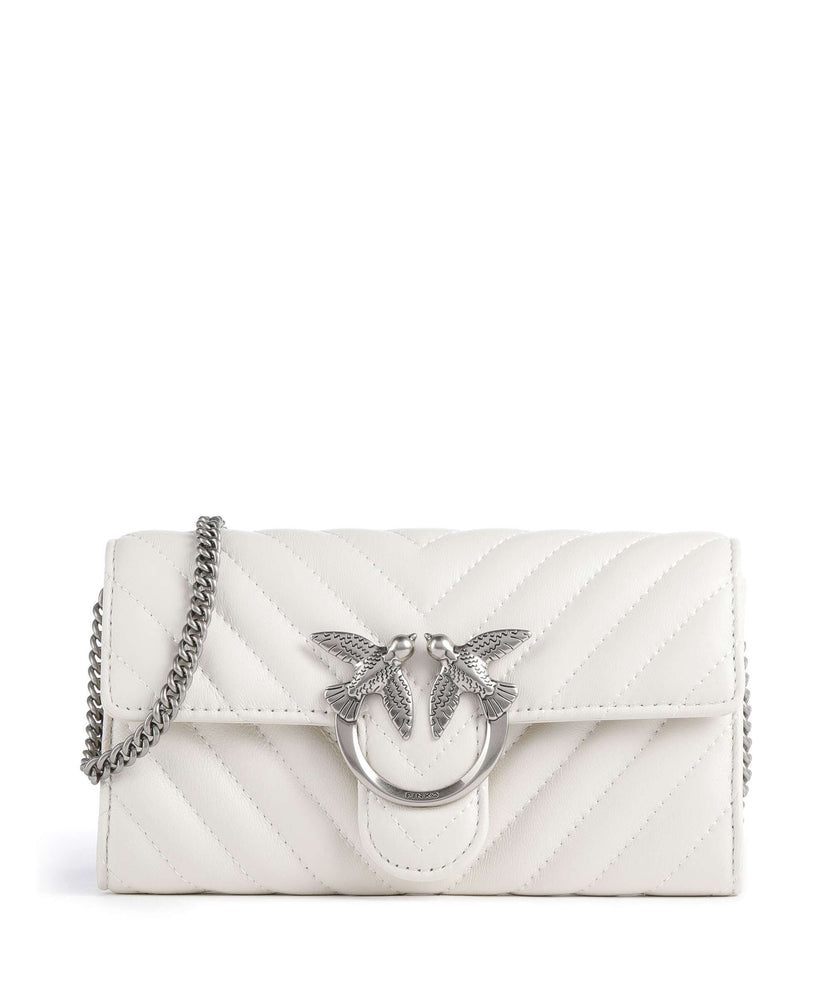 Pinko Love One Wallet bianco seta/old silver