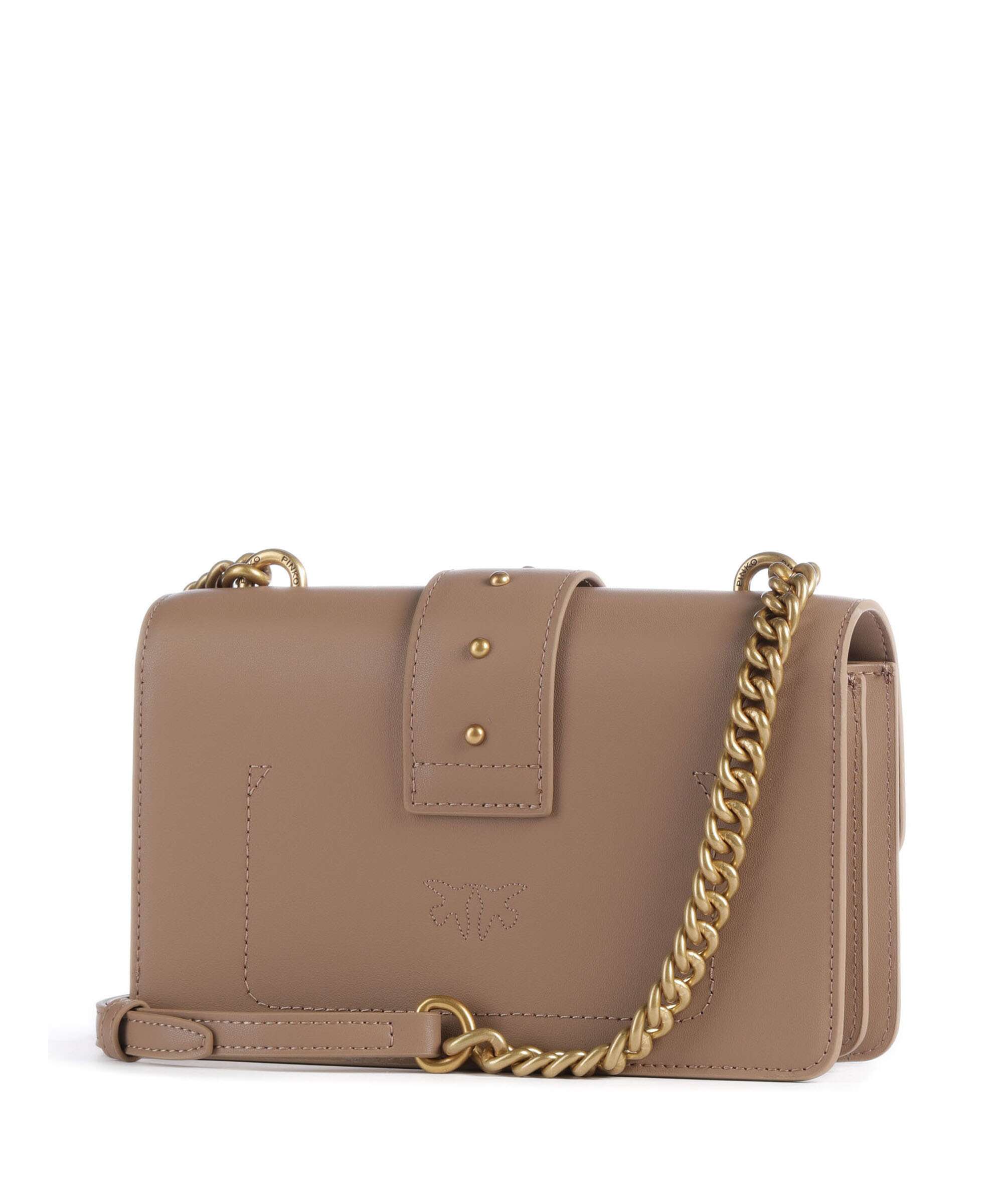Pinko Love One Mini Crossbody bag grained calfskin biscotto