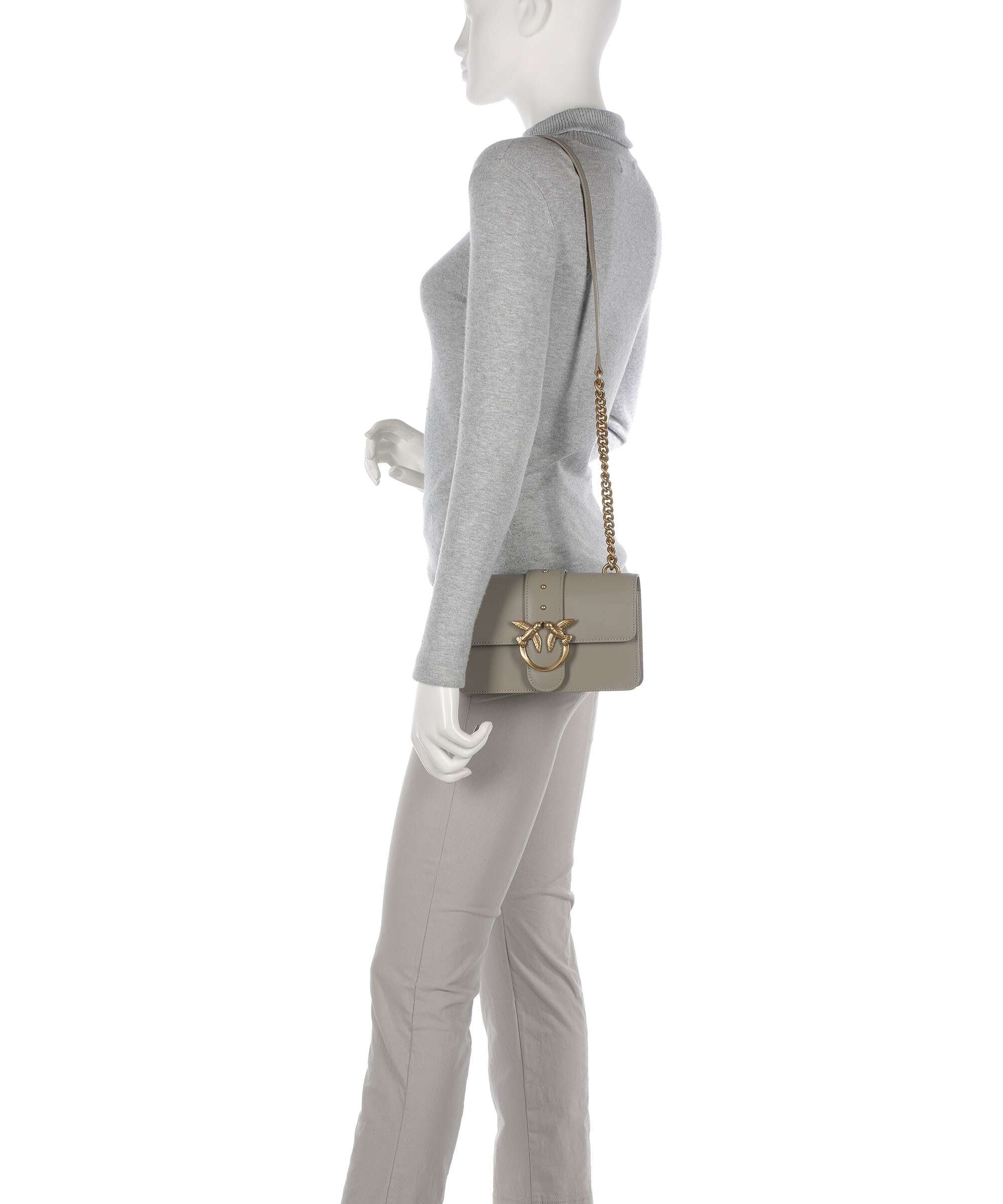 Pinko Love One Mini Crossbody bag grained calfskin noce - 100059