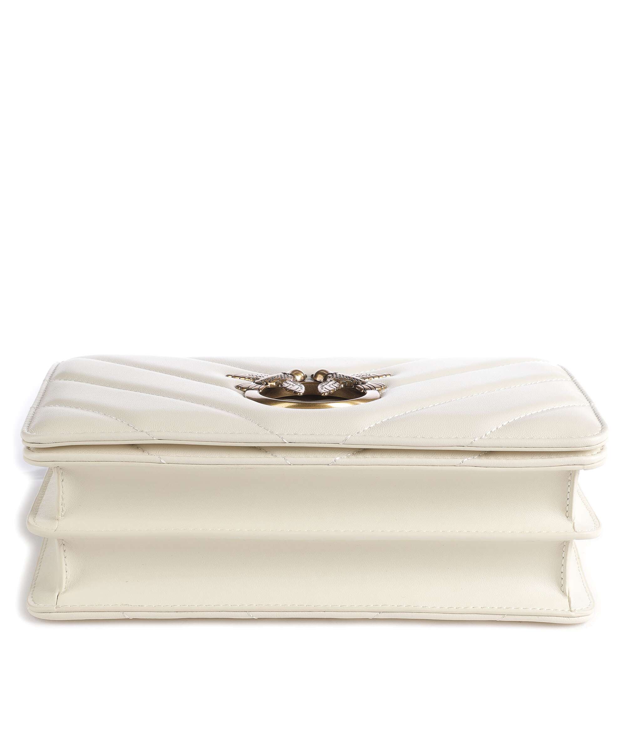 Pinko Love Click Classic Crossbody bag bianco seta/antique gold
