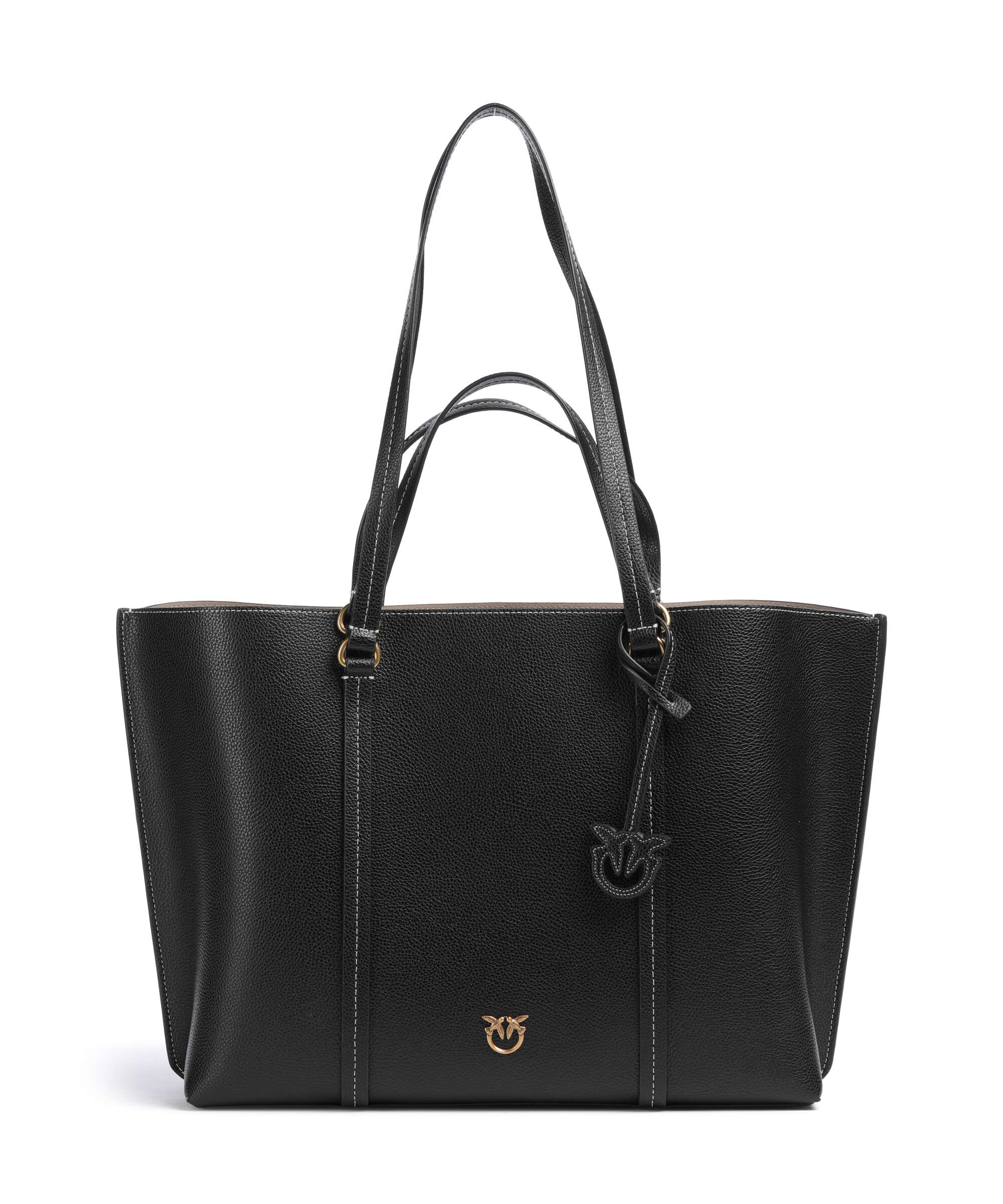 Pinko Carrie Big Tote bag grained leather nero - 102832-A1LF-Z99Q