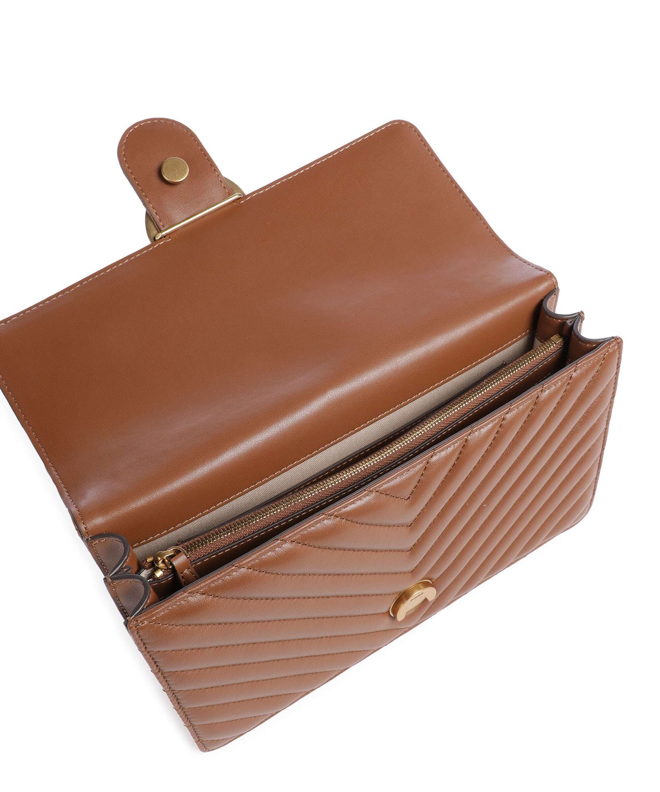 Pinko Love One Classic Shoulder bag marrone/leone/antique gold